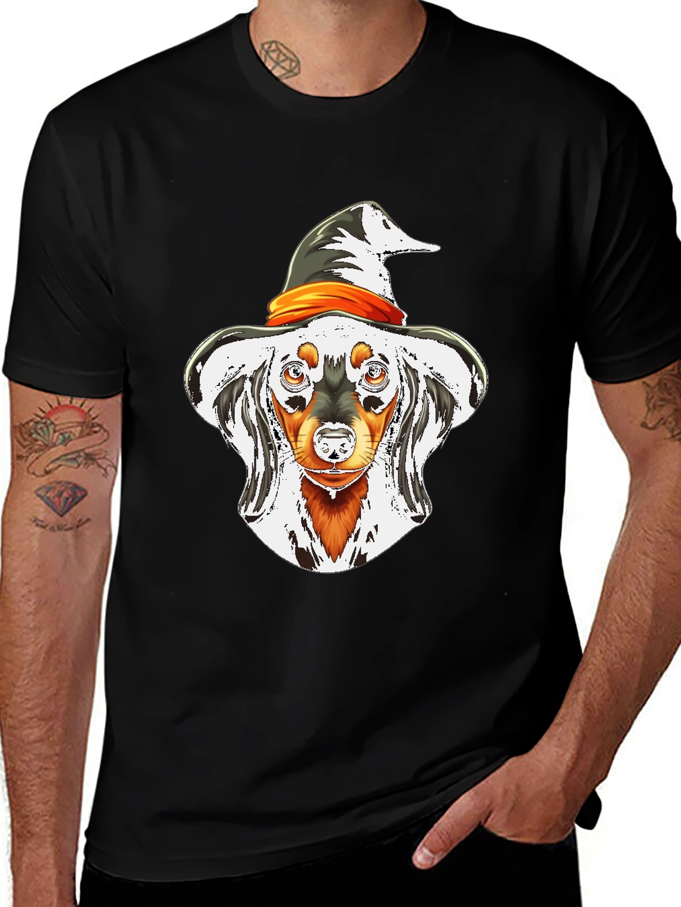 Halloween Dachshund Witch T-Shirt
