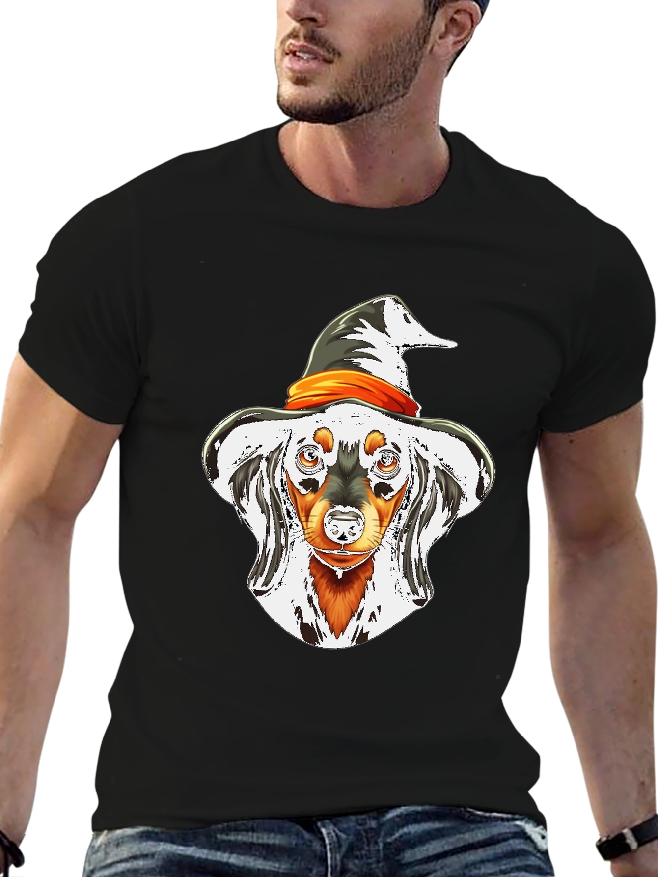 Halloween Dachshund Witch T-Shirt