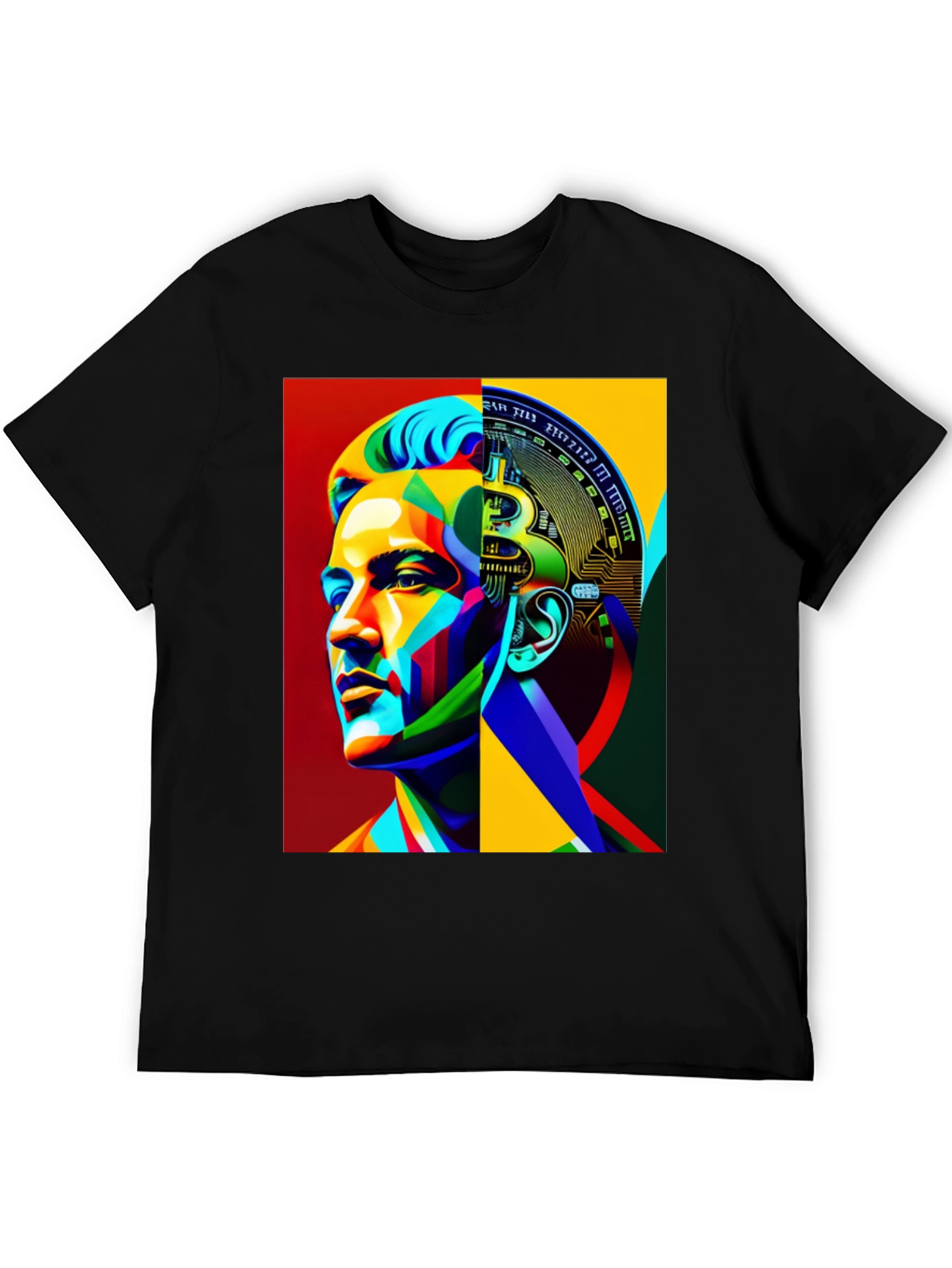 Bitcoin Brain Graphic Black T-Shirt