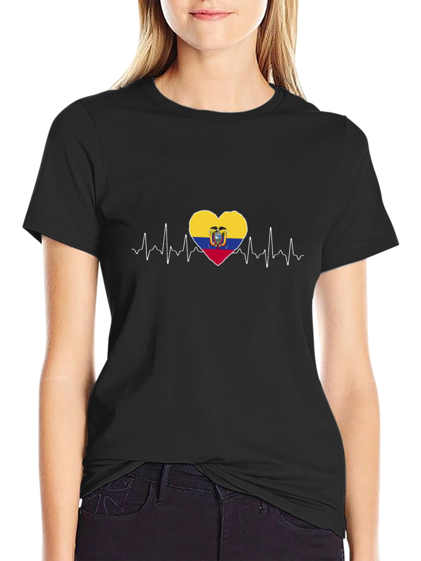 Ecuador Flag Heartbeat T-Shirt