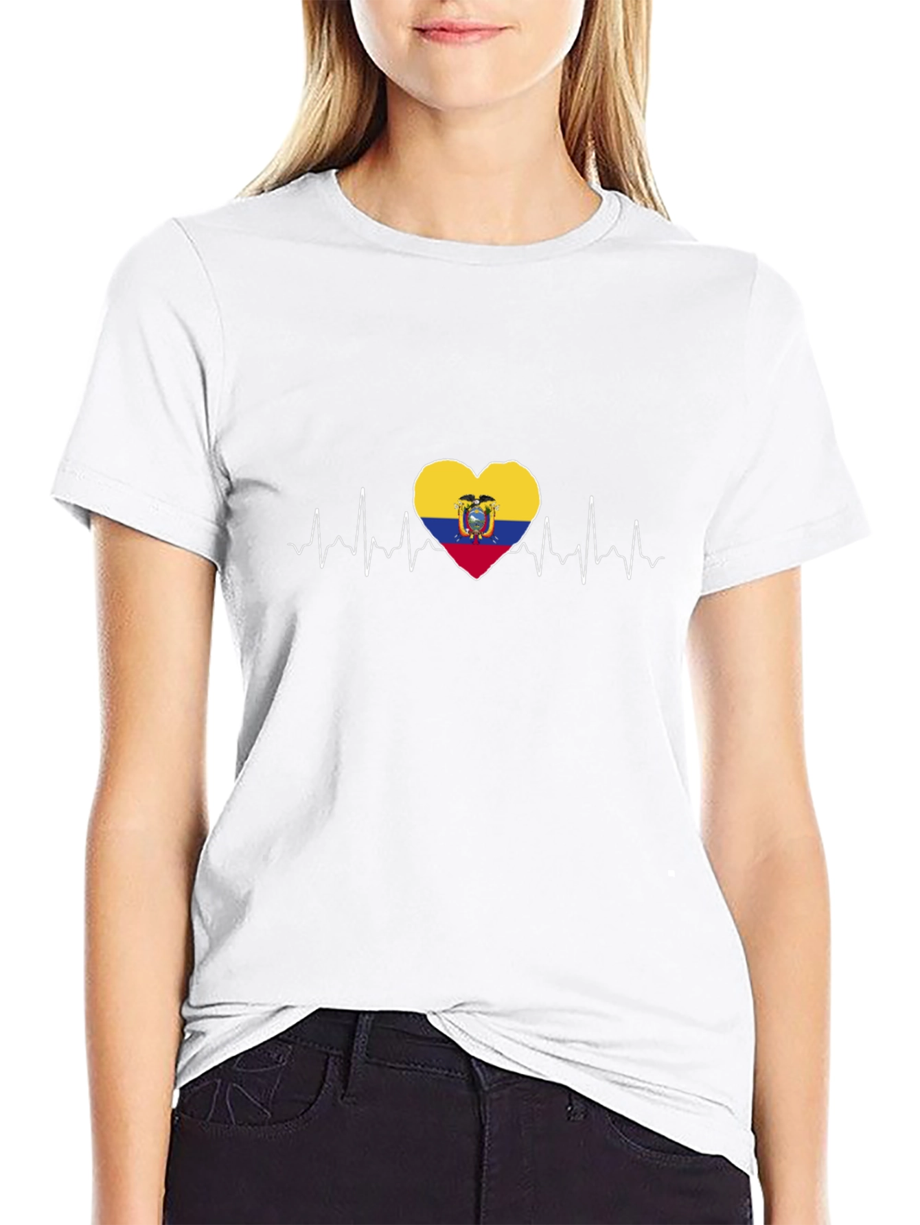 Ecuador Flag Heartbeat T-Shirt