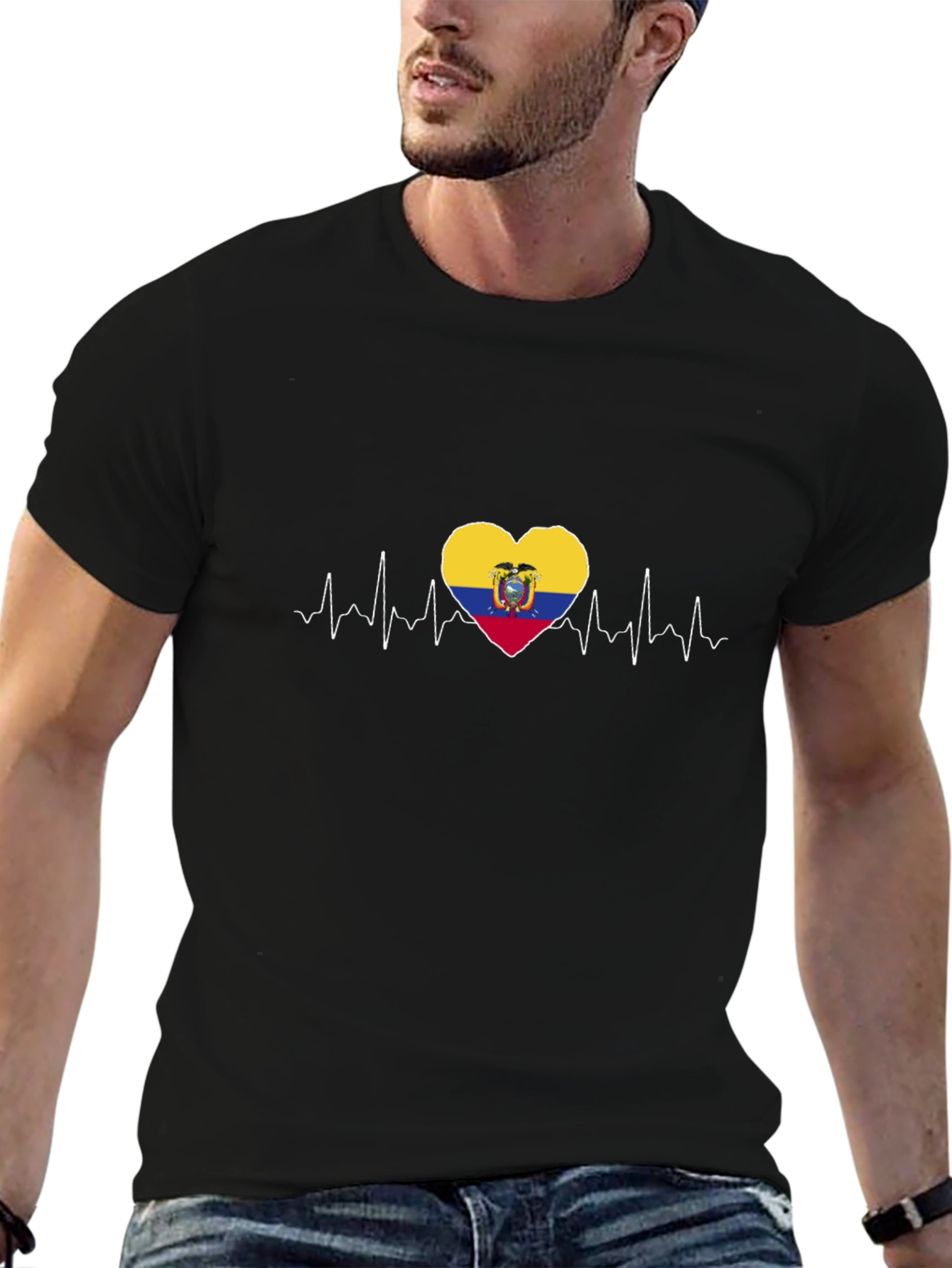 Ecuador Flag Heartbeat T-Shirt
