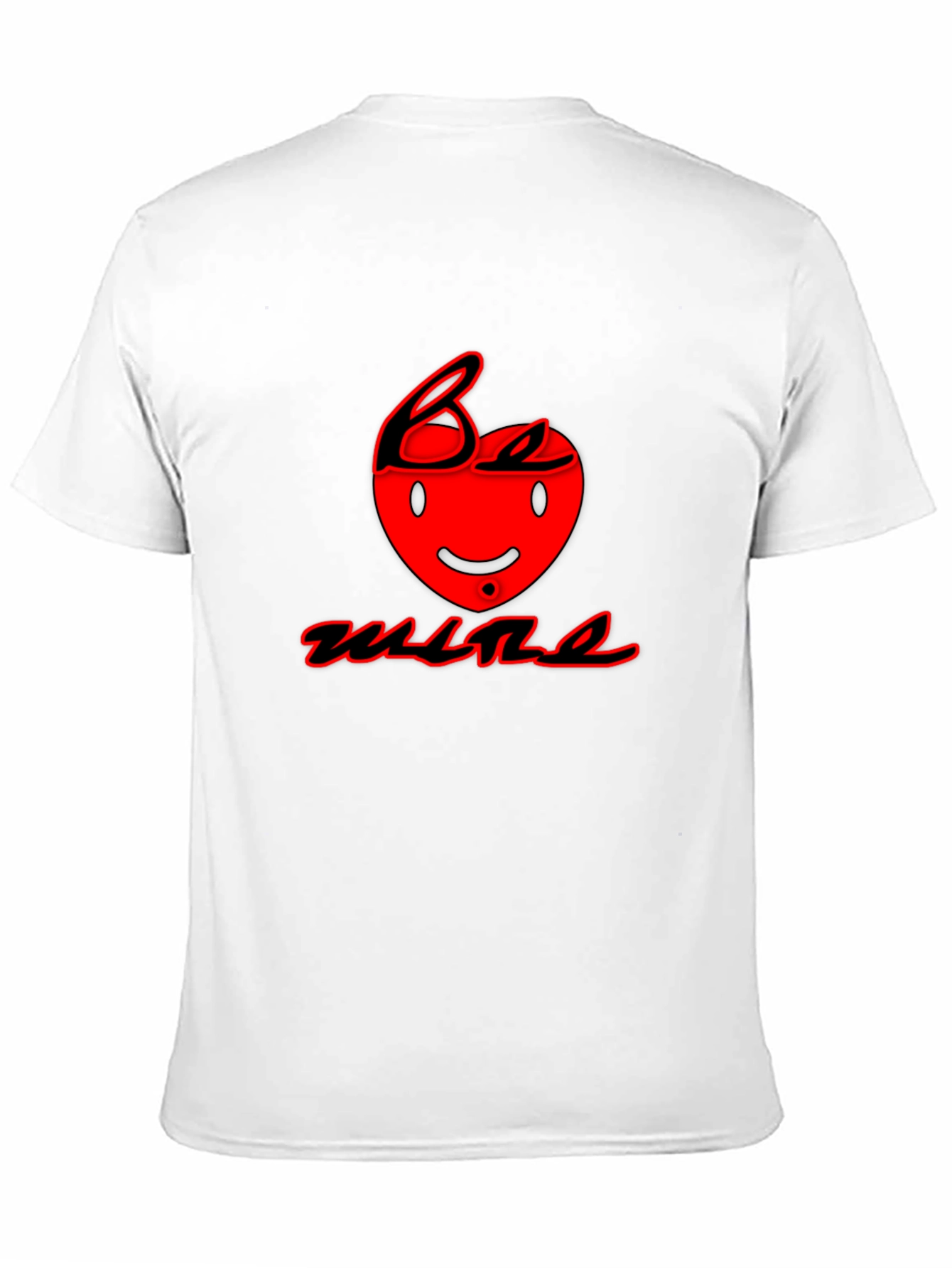 Be Mine Black T-Shirt with Red Heart Graphic