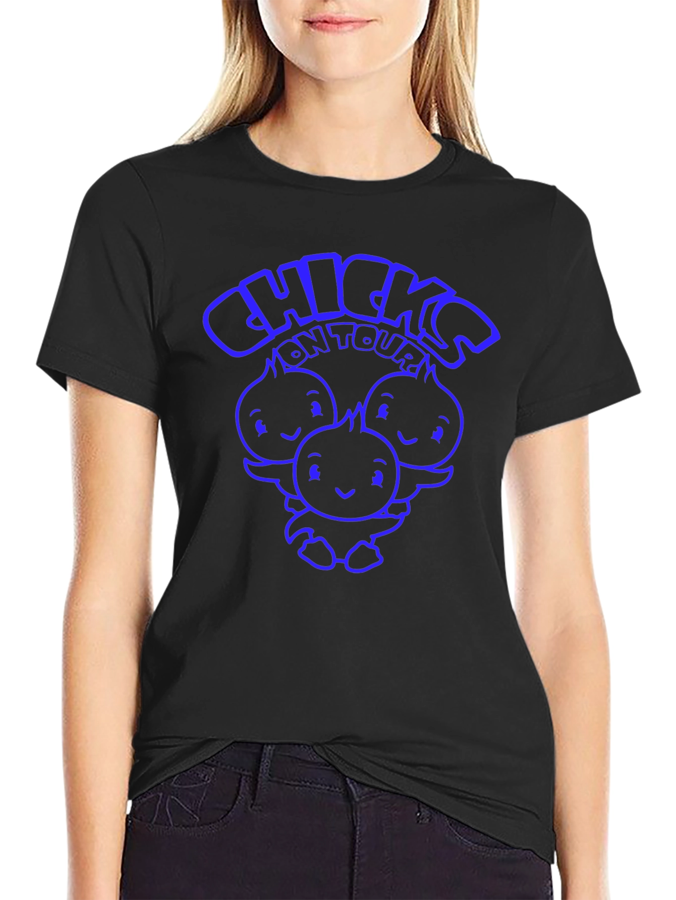 Chicks On Tour Graphic T-Shirt - Black