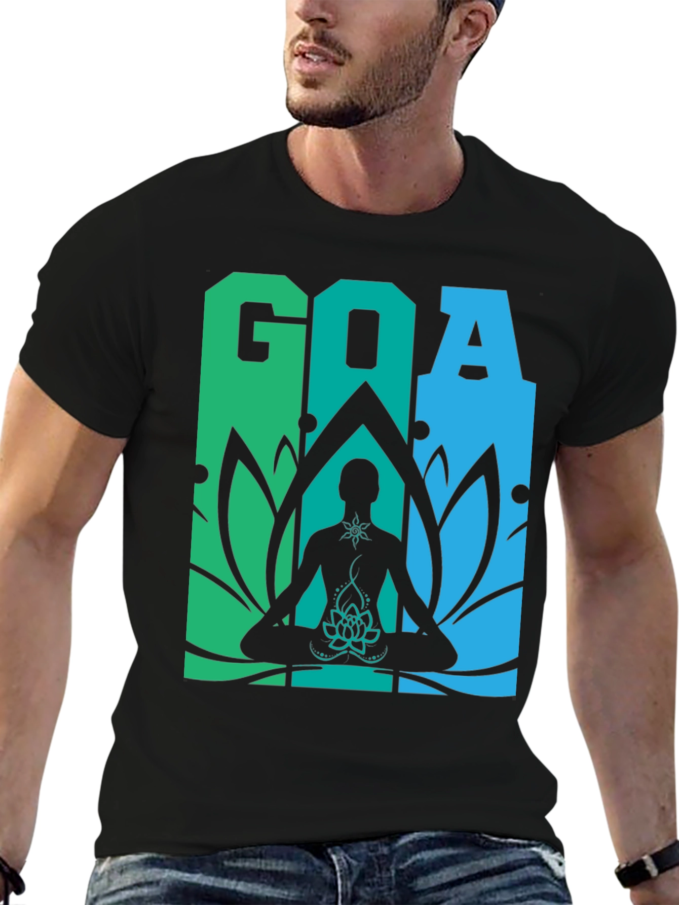 Goa Meditation T-Shirt - Yoga Lotus Design