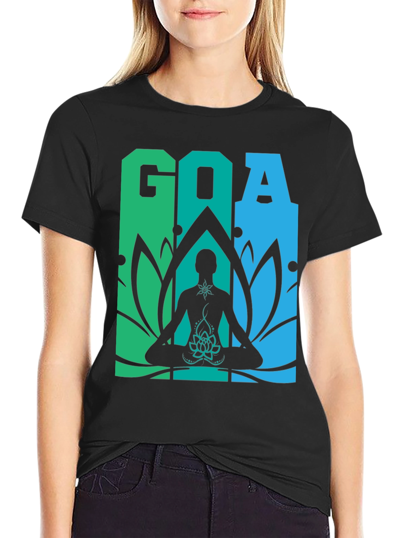 Goa Meditation T-Shirt - Yoga Lotus Design