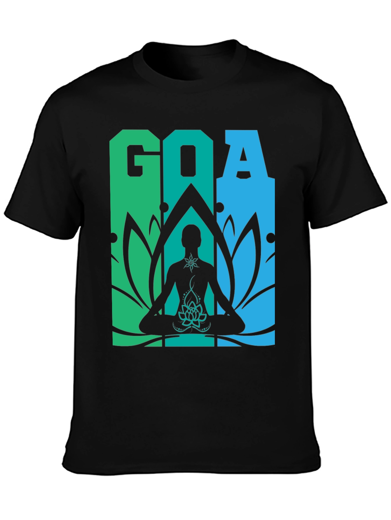 Goa Meditation T-Shirt - Yoga Lotus Design