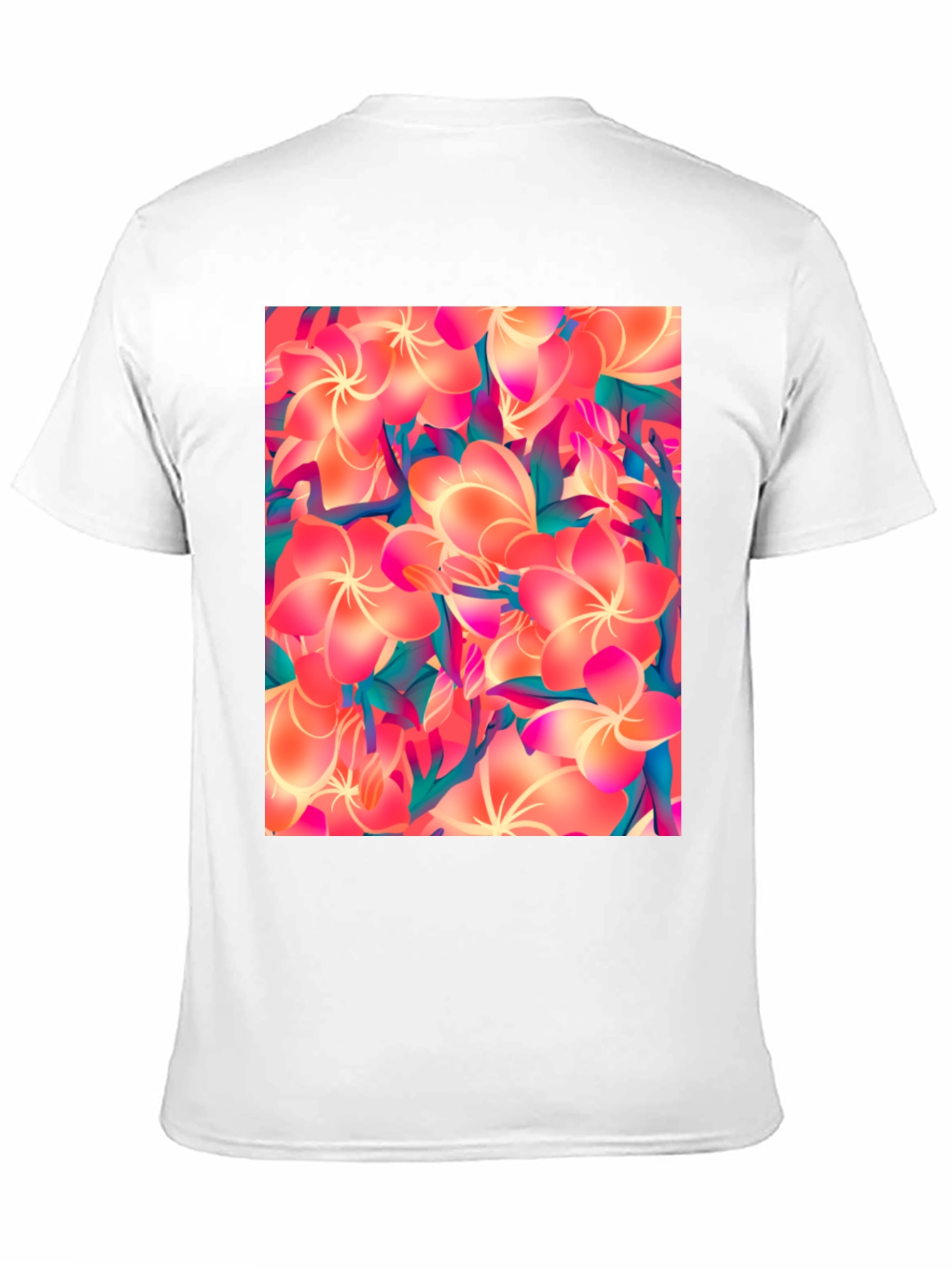 Tropical Floral Print Black T-Shirt