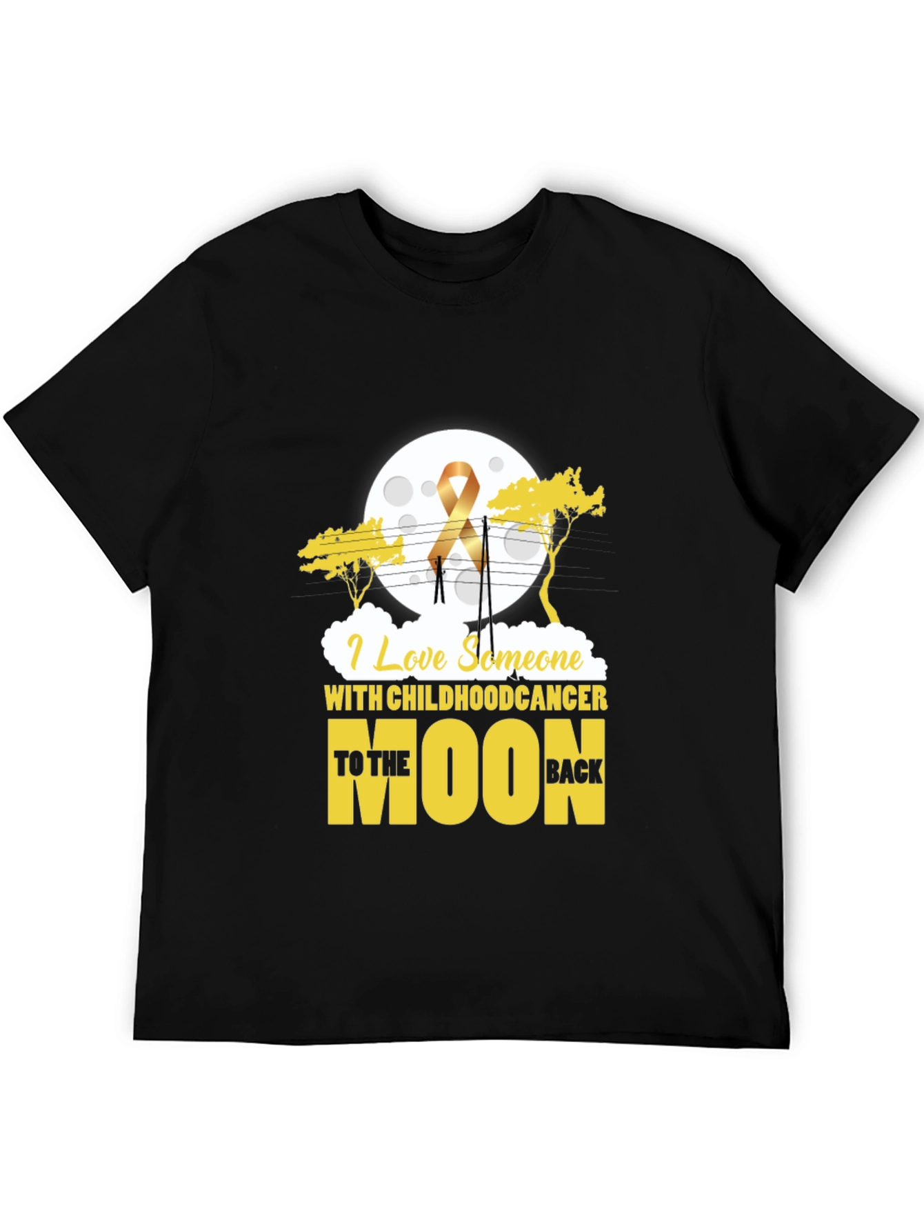Childhood Cancer Awareness T-Shirt Moon Design