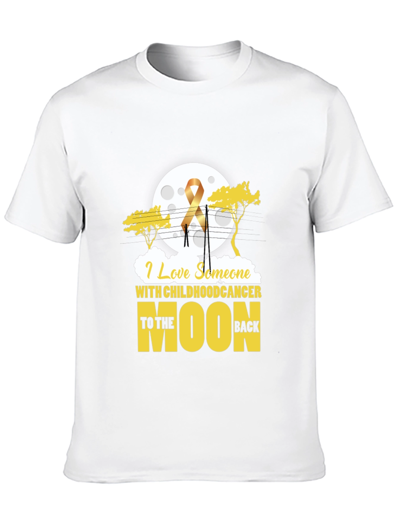 Childhood Cancer Awareness T-Shirt Moon Design