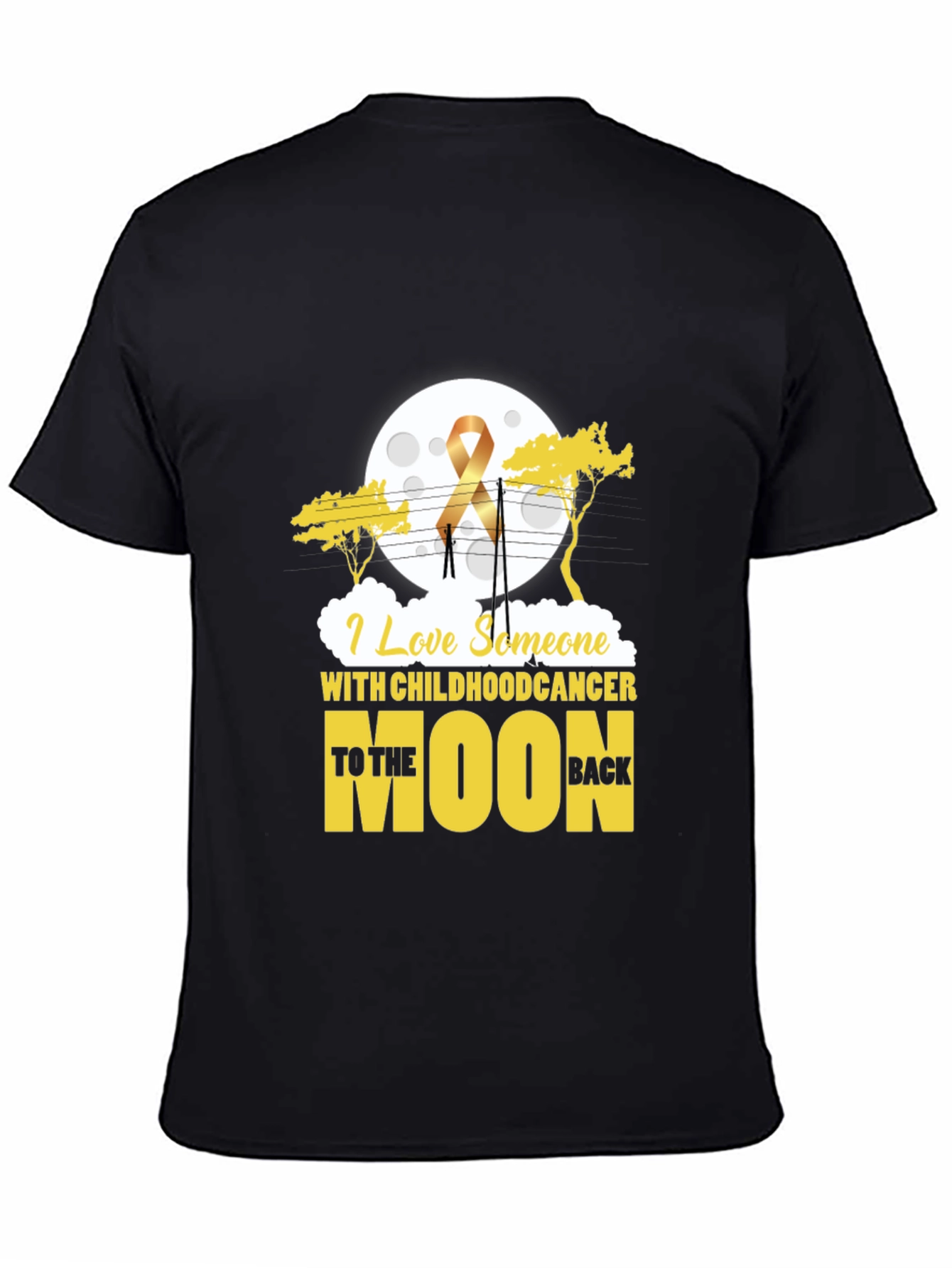 Childhood Cancer Awareness T-Shirt Moon Design
