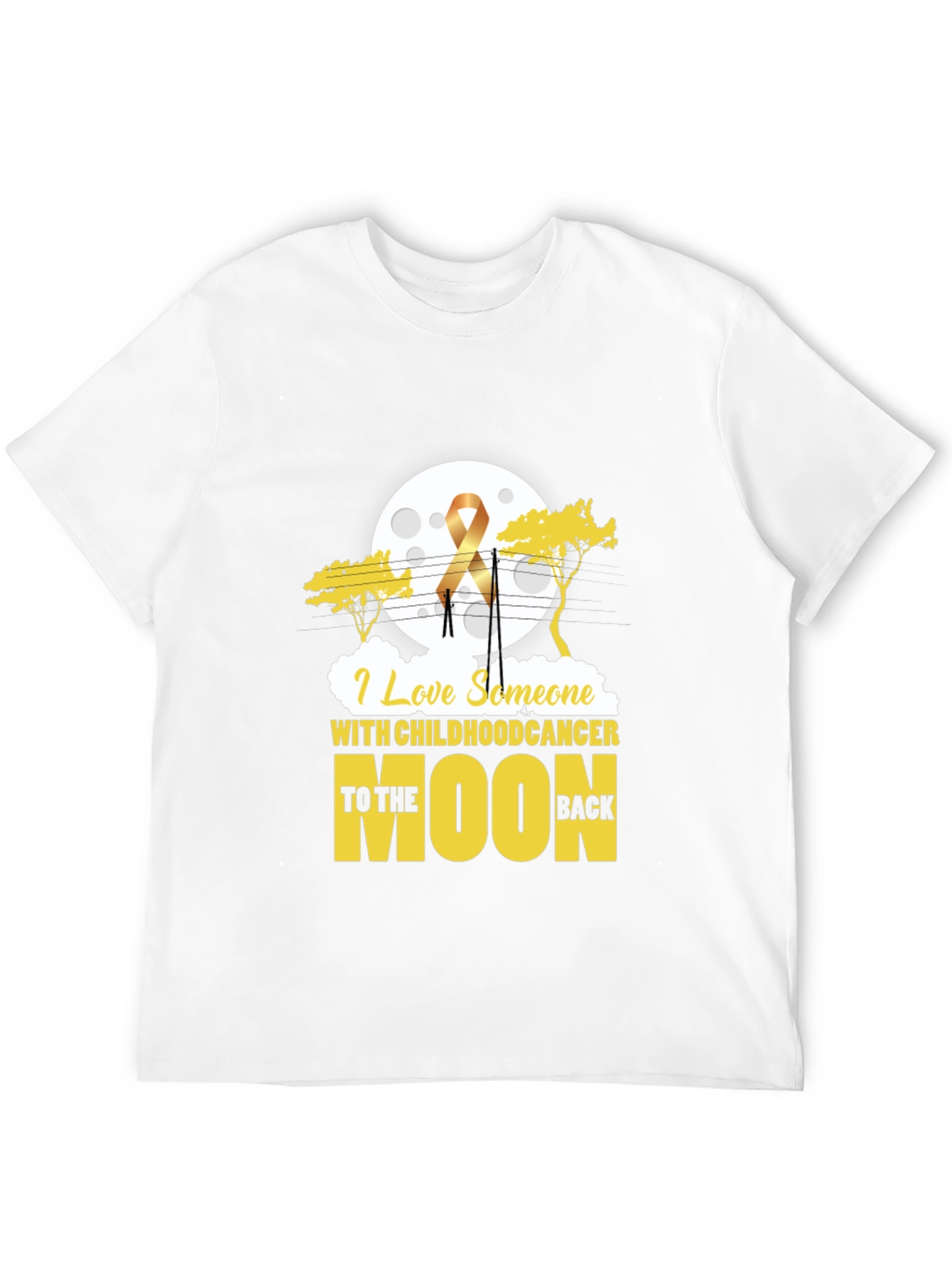 Childhood Cancer Awareness T-Shirt Moon Design