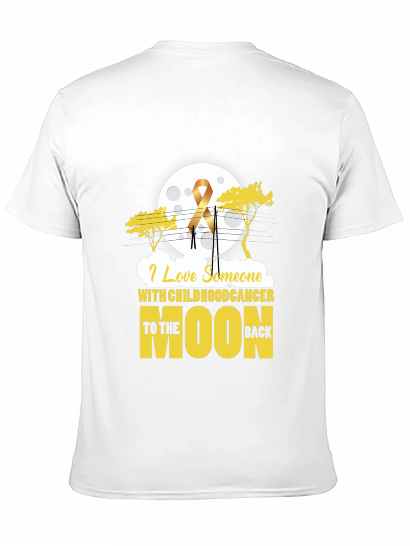 Childhood Cancer Awareness T-Shirt Moon Design