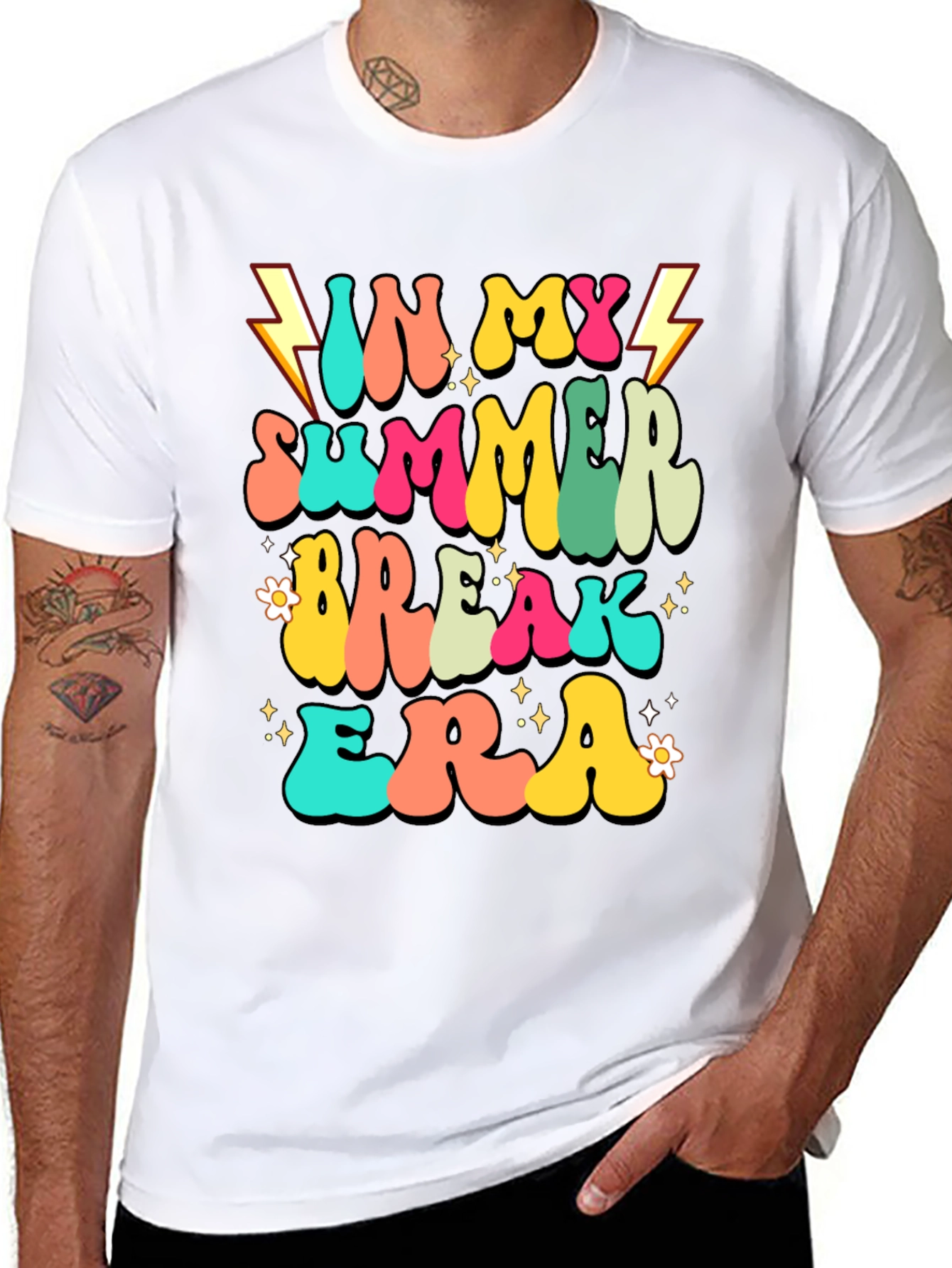Summer Break Era Black Graphic Tee