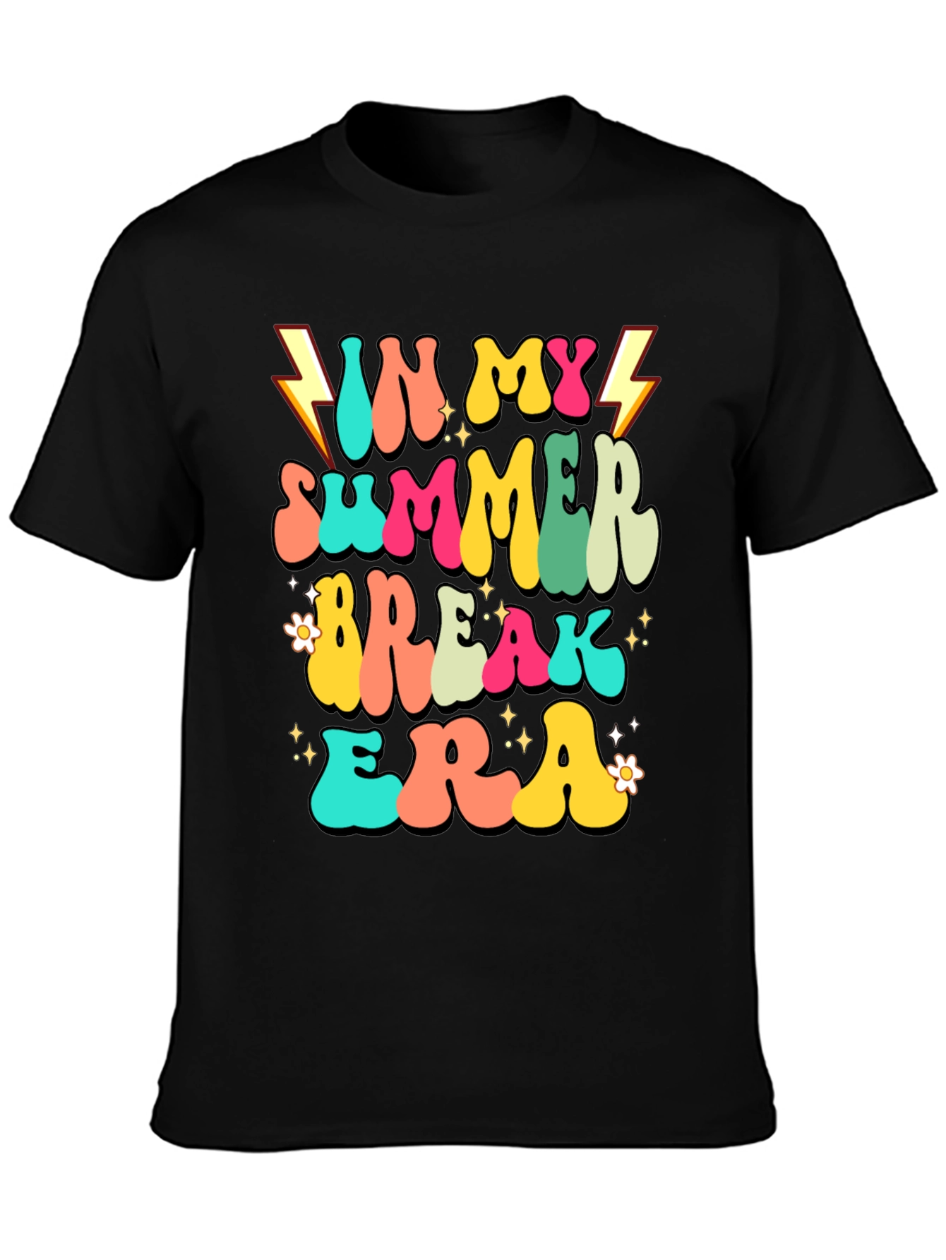 Summer Break Era Black Graphic Tee