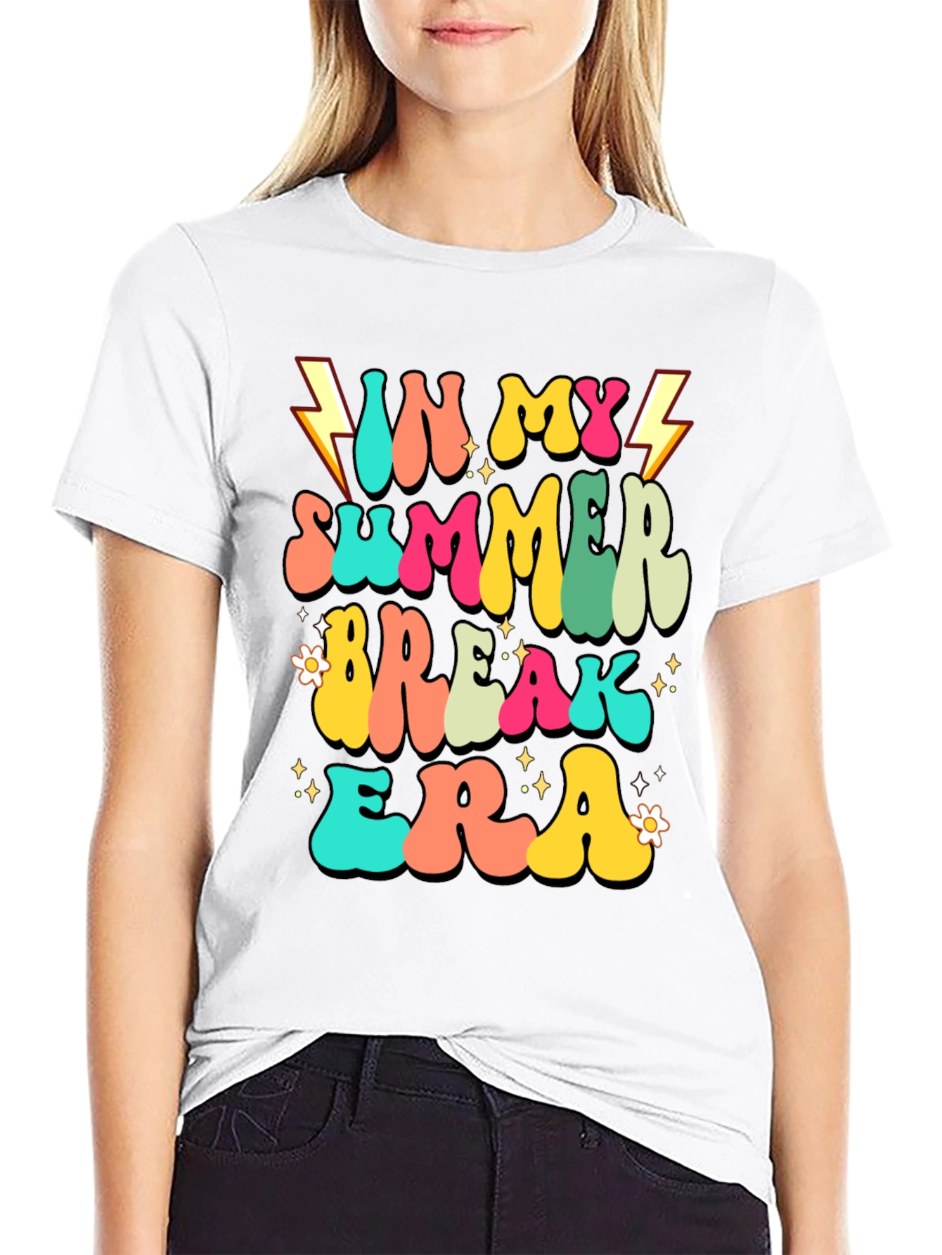 Summer Break Era Black Graphic Tee