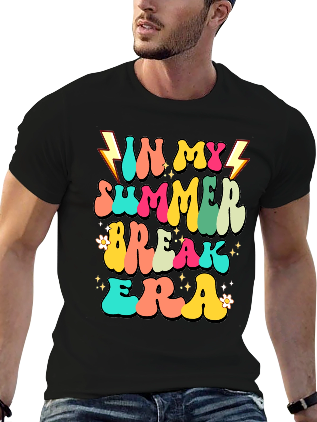 Summer Break Era Black Graphic Tee