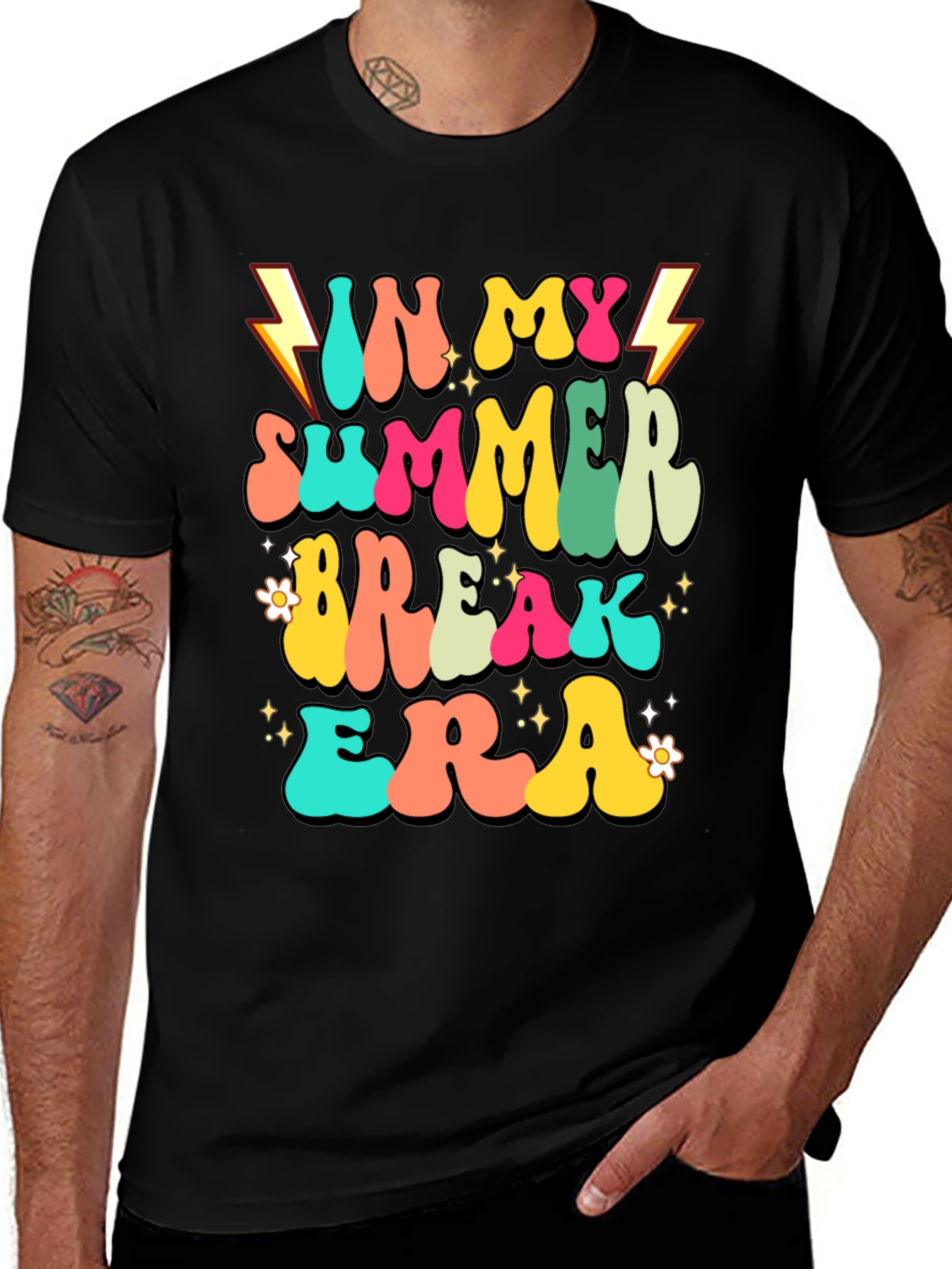 Summer Break Era Black Graphic Tee