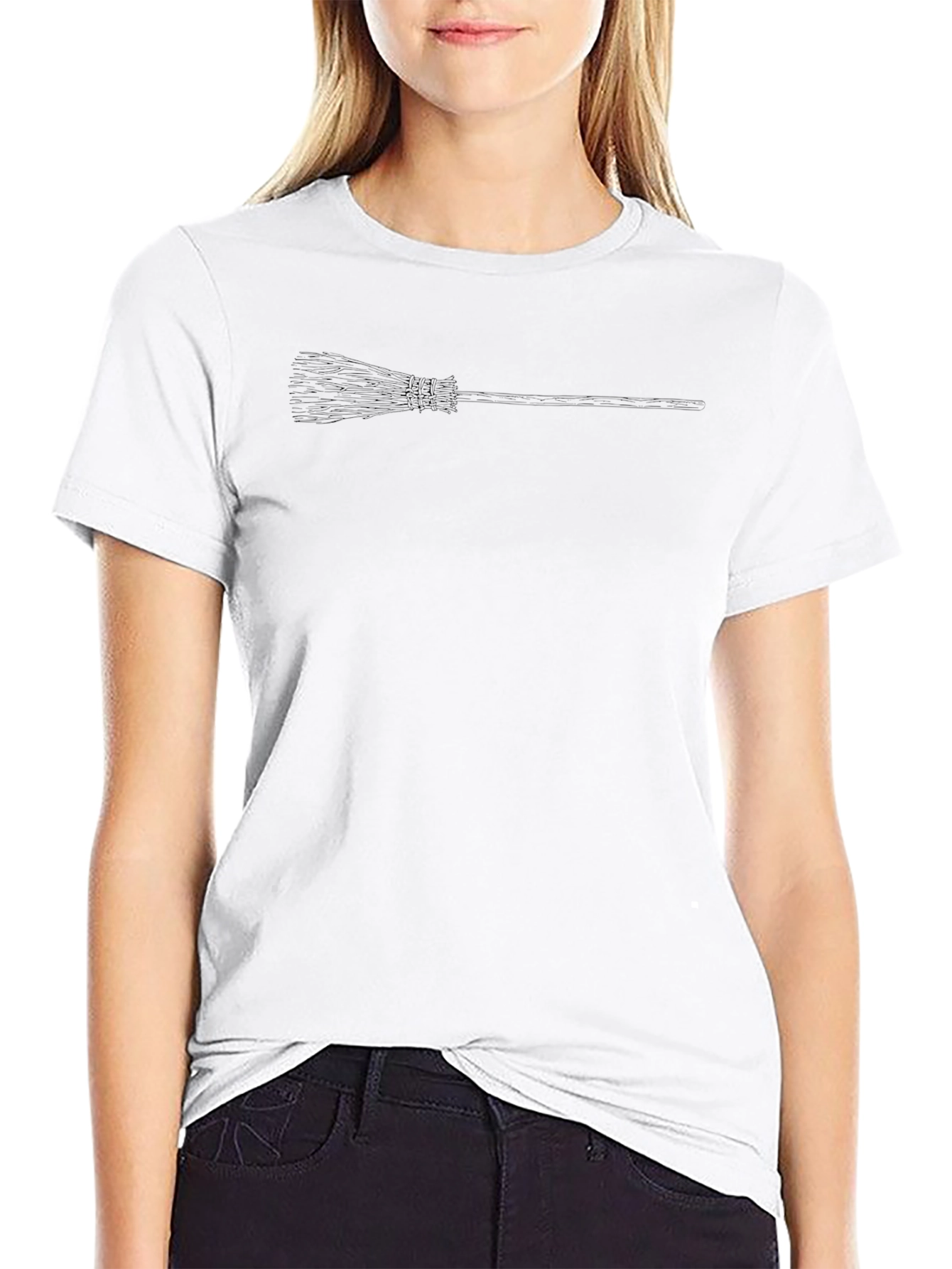 Broom Graphic Tee - Casual Black Cotton T-Shirt