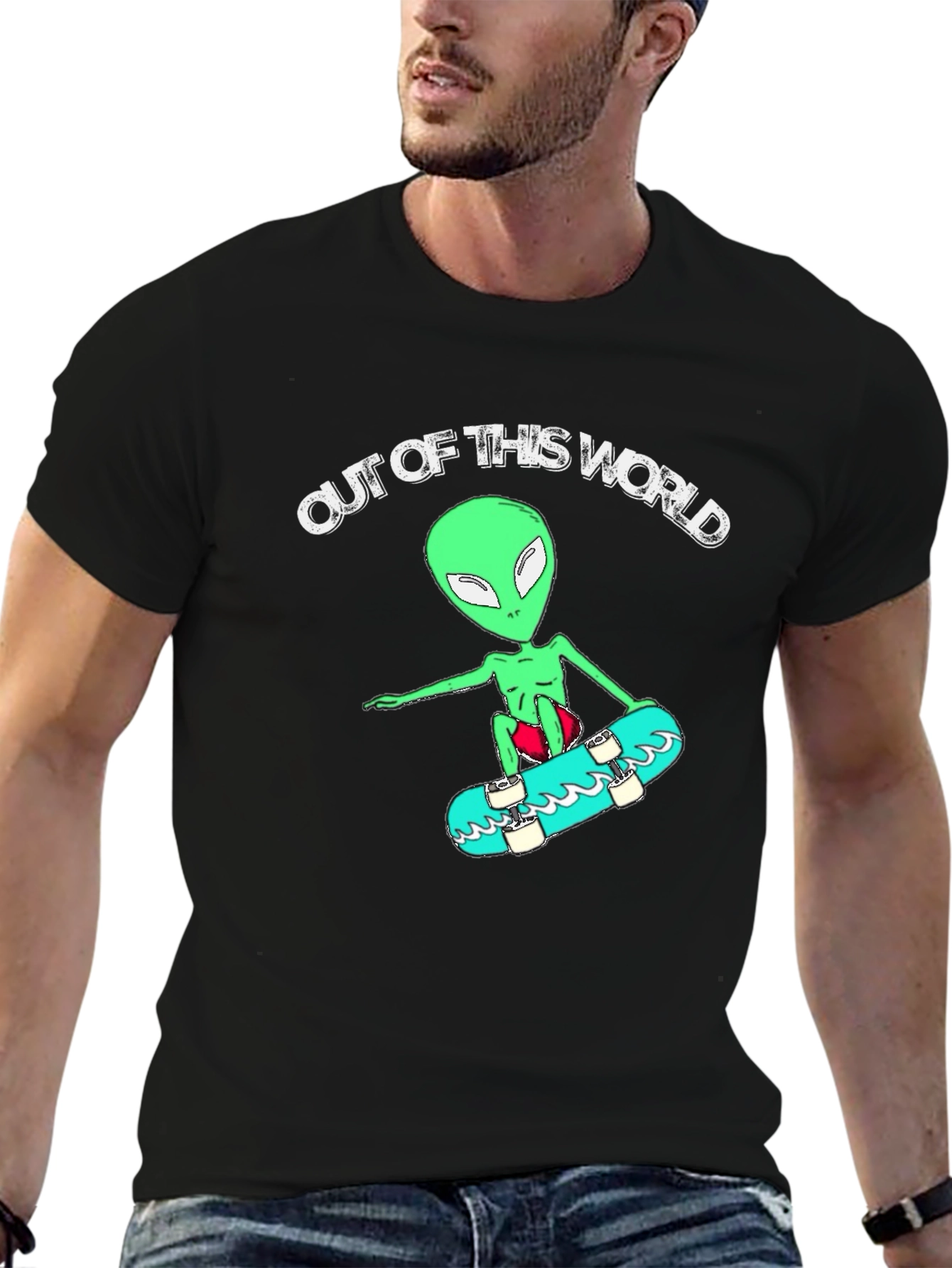 Out of This World Alien Skateboard T-Shirt
