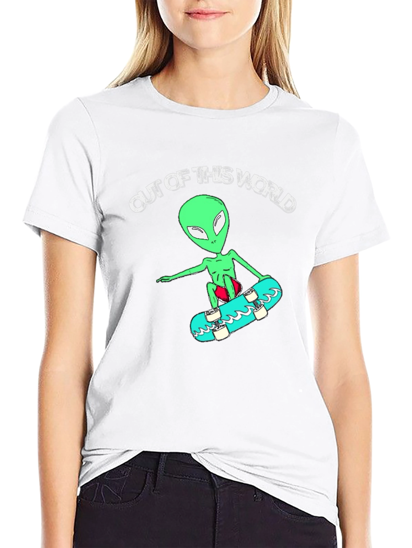 Out of This World Alien Skateboard T-Shirt