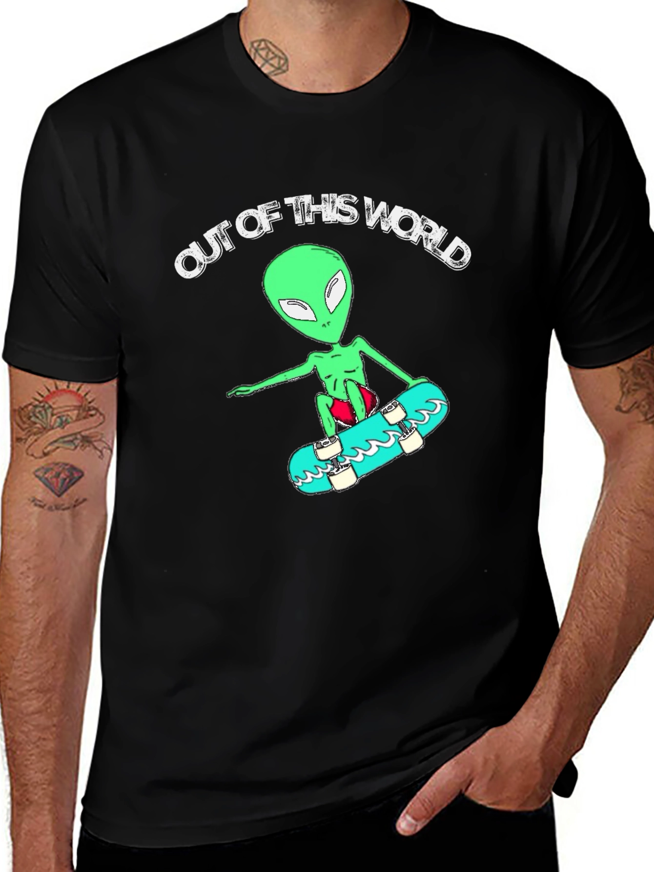 Out of This World Alien Skateboard T-Shirt