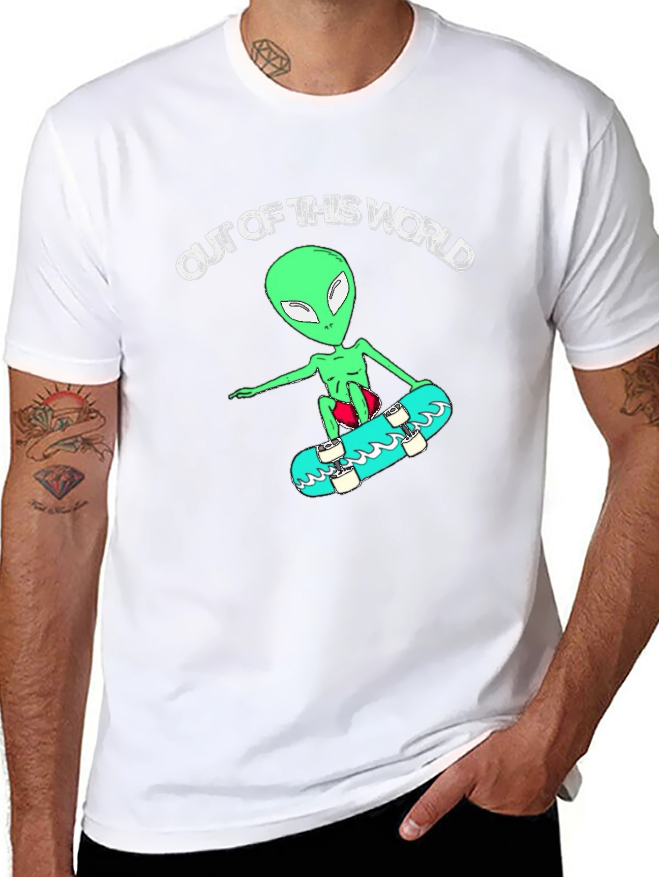 Out of This World Alien Skateboard T-Shirt