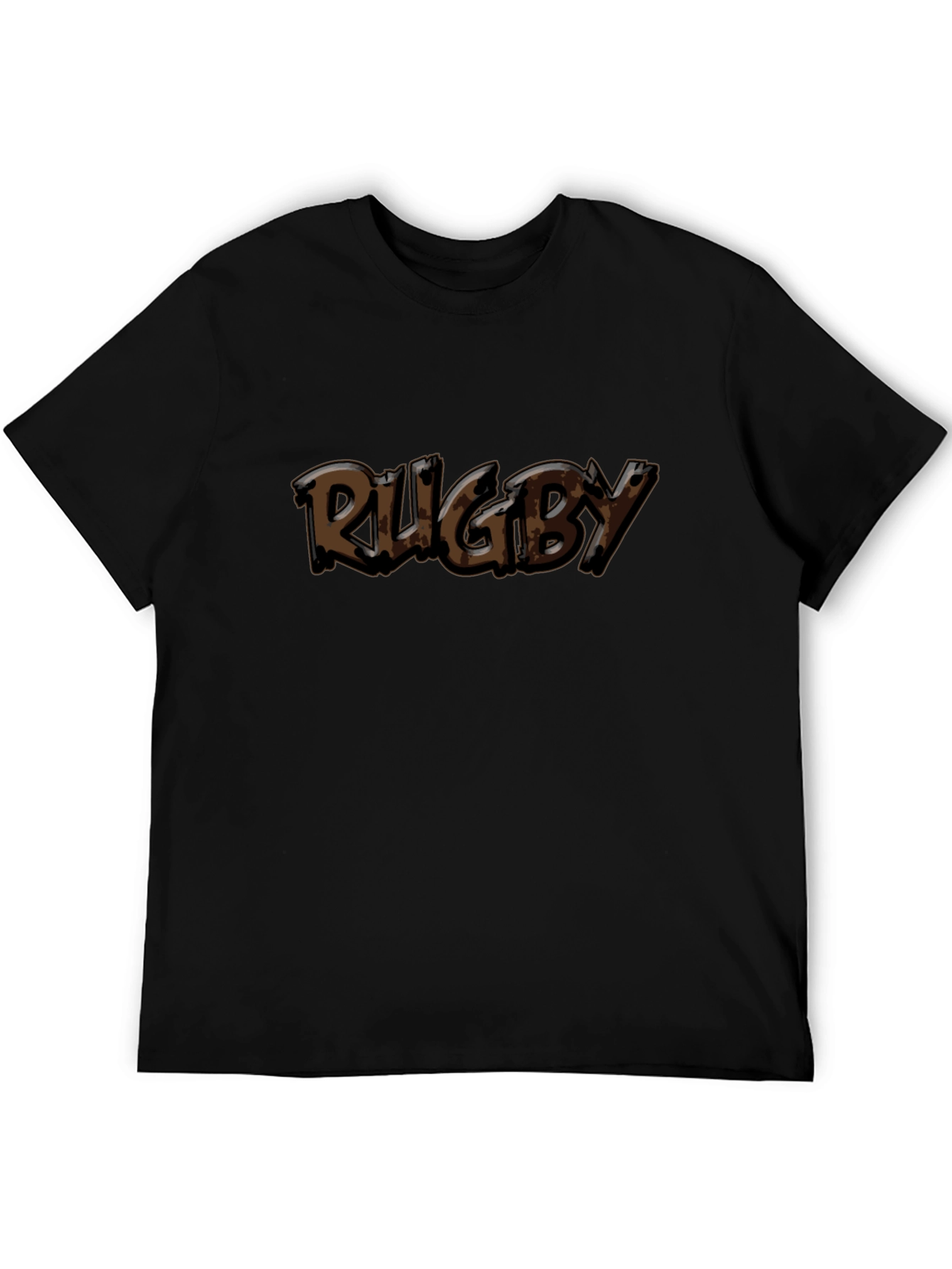 Rugby Graphic Print Black T-Shirt