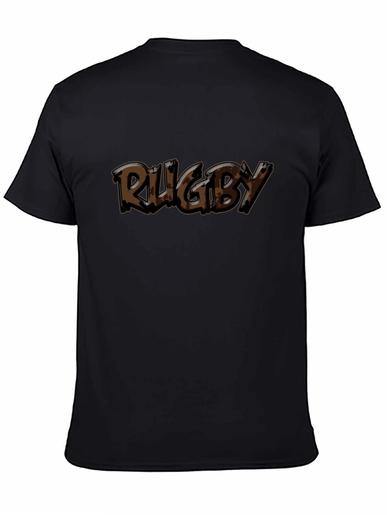 Rugby Graphic Print Black T-Shirt