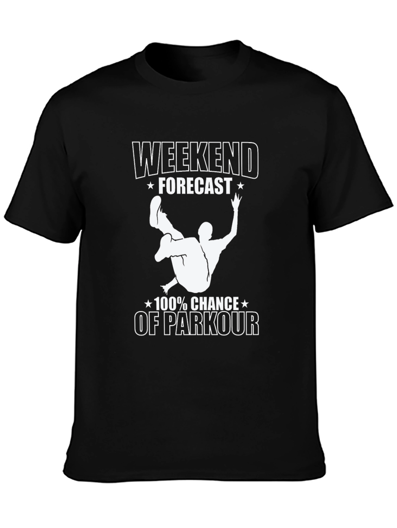 Parkour Forecast Graphic T-Shirt - Black Cotton Tee