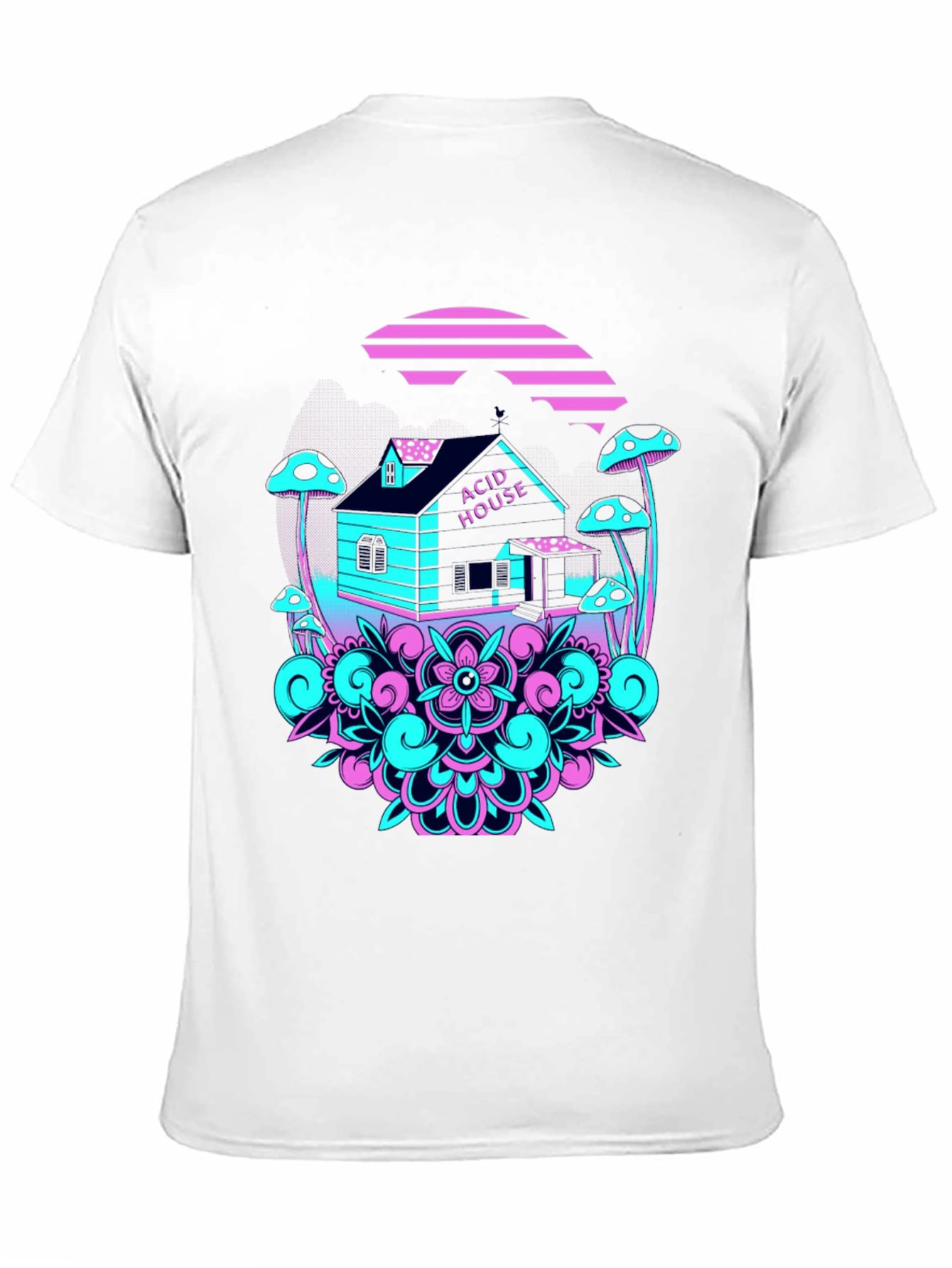 Acid House Graphic Tee - Black Crew Neck T-Shirt