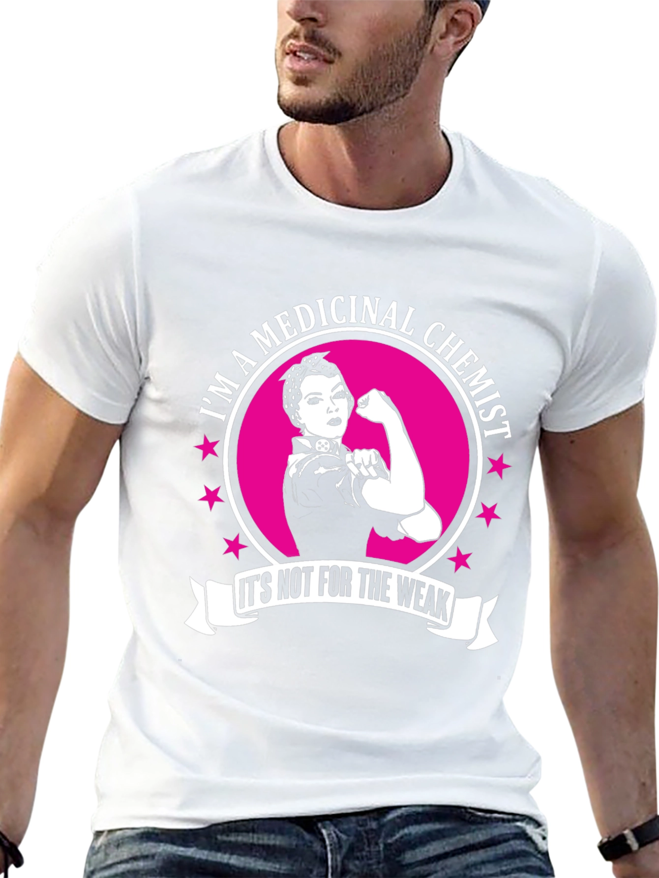 Medicinal Chemist Rosie the Riveter Style Black T-Shirt