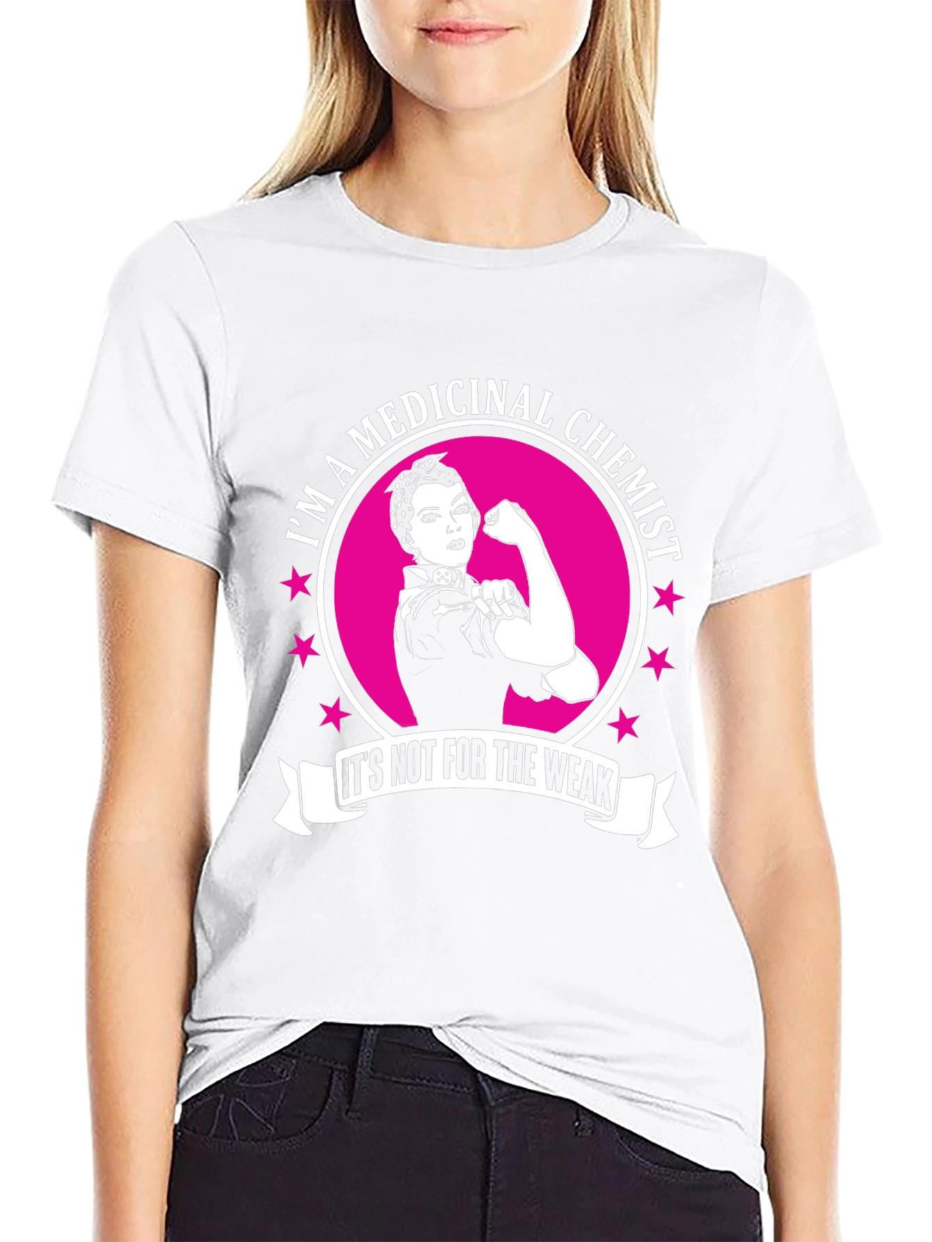 Medicinal Chemist Rosie the Riveter Style Black T-Shirt