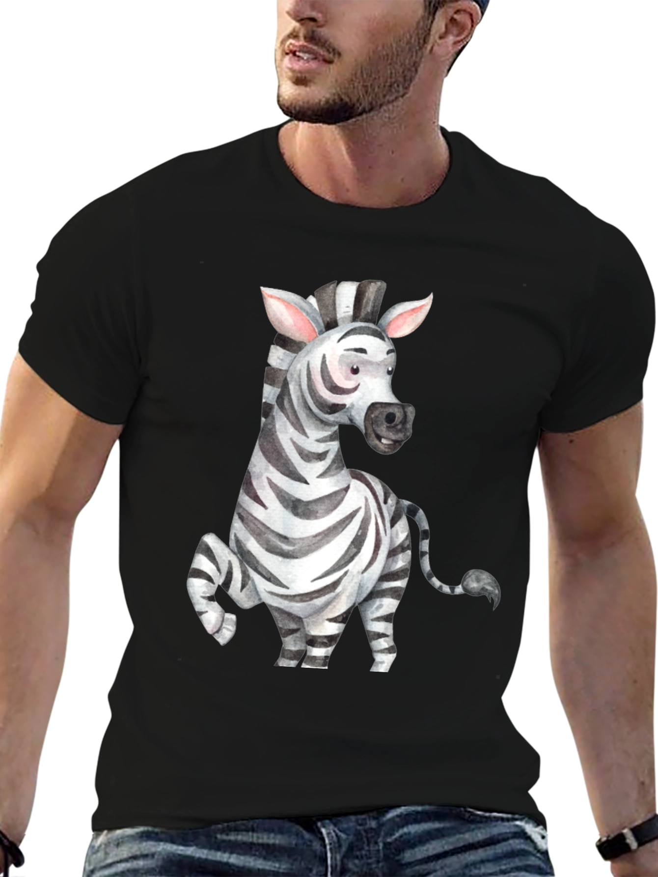 Zebra Graphic Tee - Mens Black T-Shirt