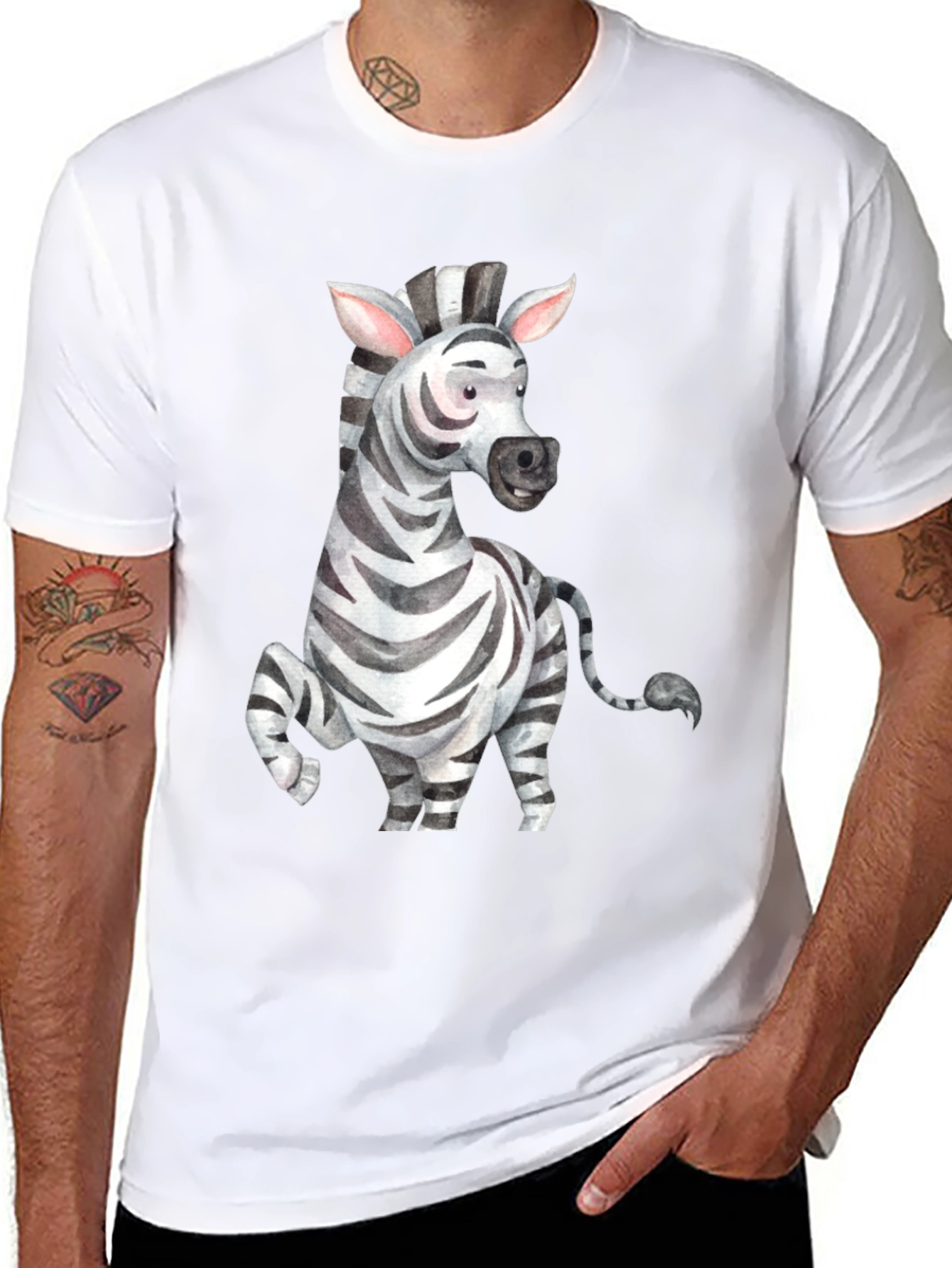 Zebra Graphic Tee - Mens Black T-Shirt