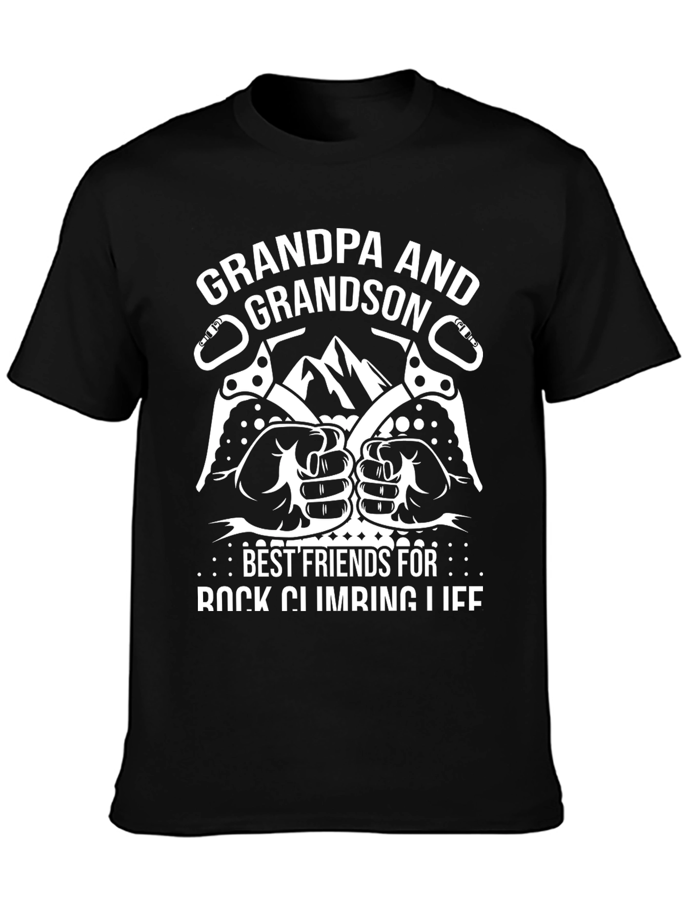 Grandpa and Grandson Rock Climbing T-Shirt
