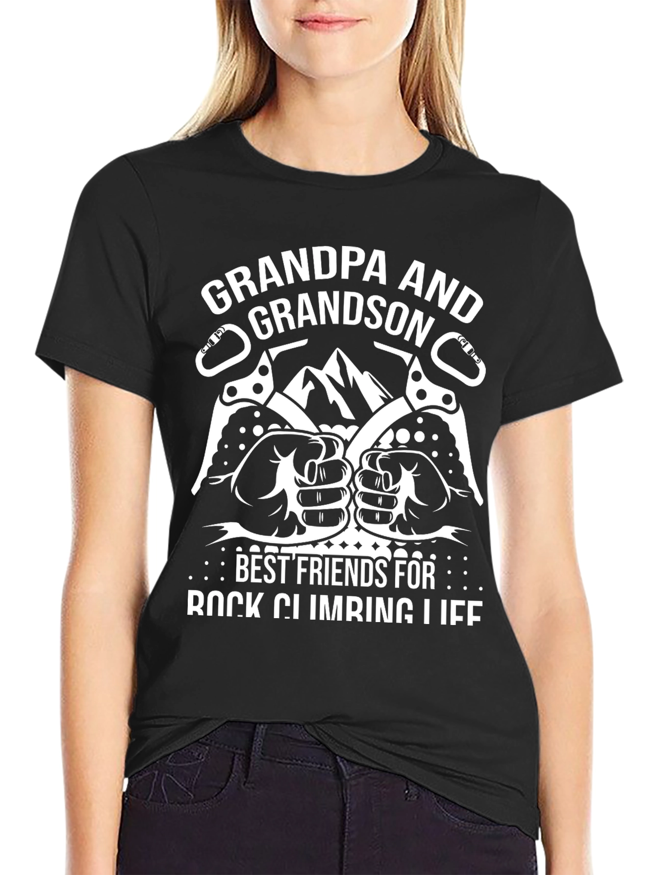 Grandpa and Grandson Rock Climbing T-Shirt