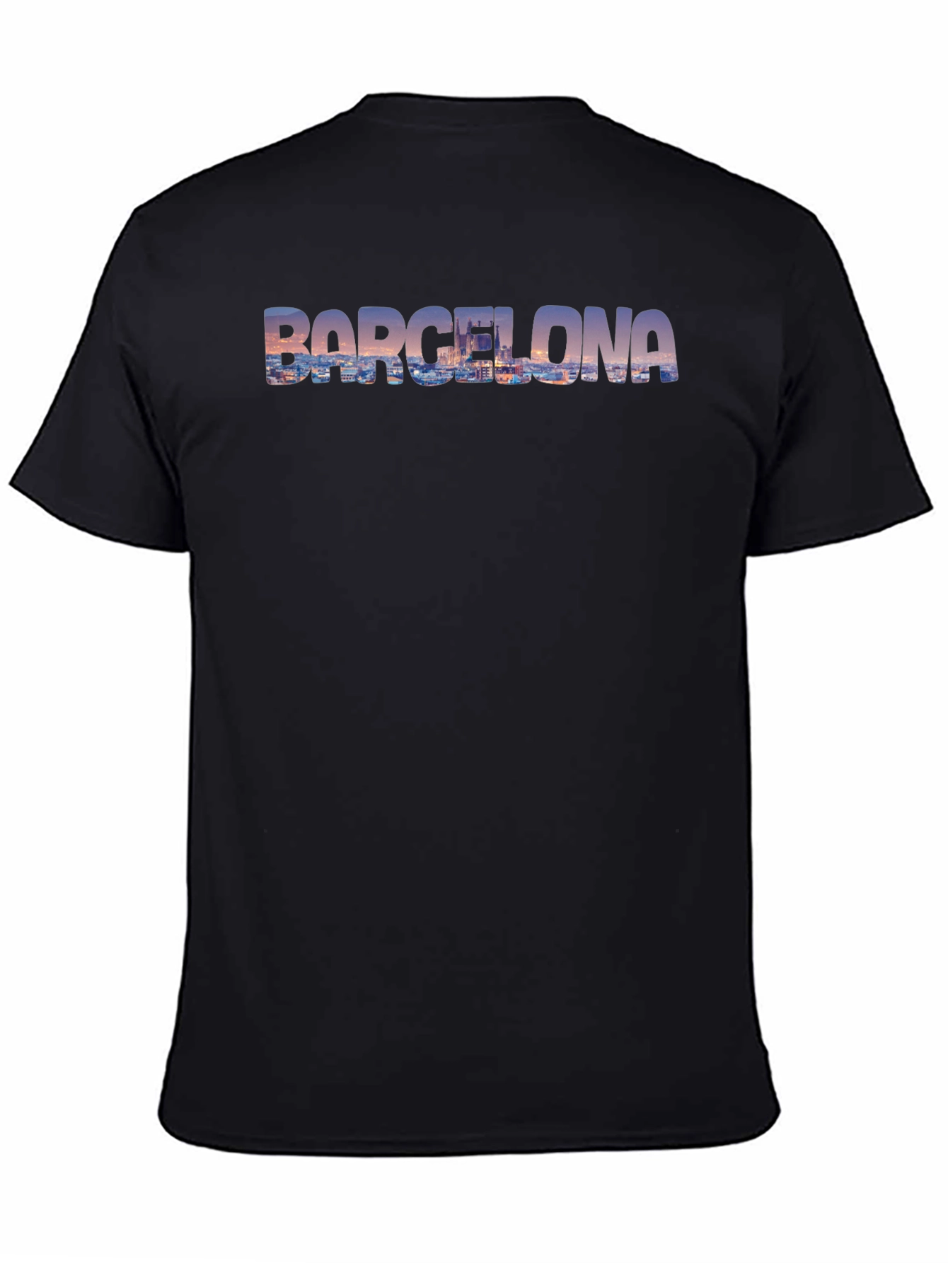 Barcelona Cityscape Mens Graphic Tee