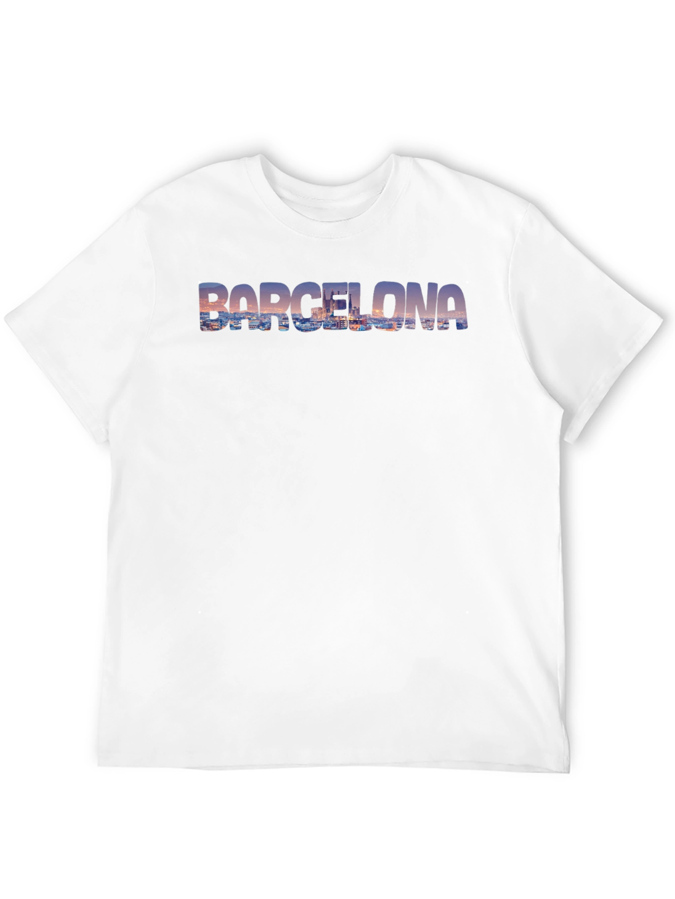 Barcelona Cityscape Mens Graphic Tee