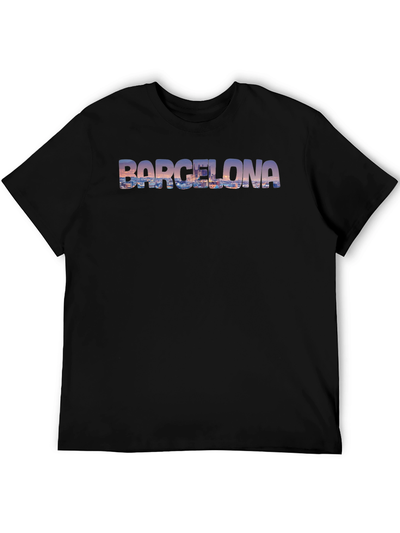 Barcelona Cityscape Mens Graphic Tee