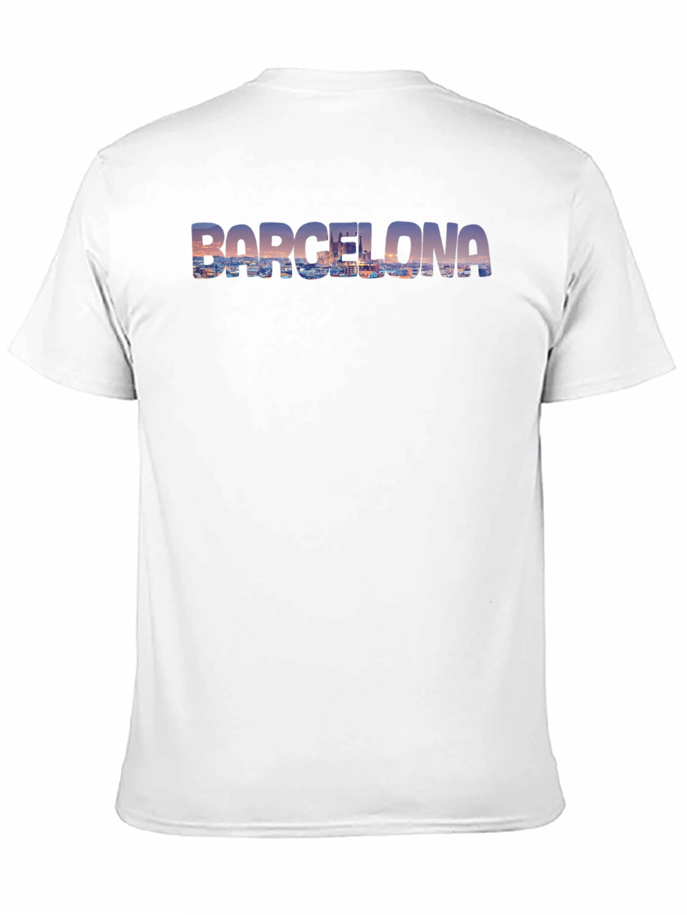Barcelona Cityscape Mens Graphic Tee