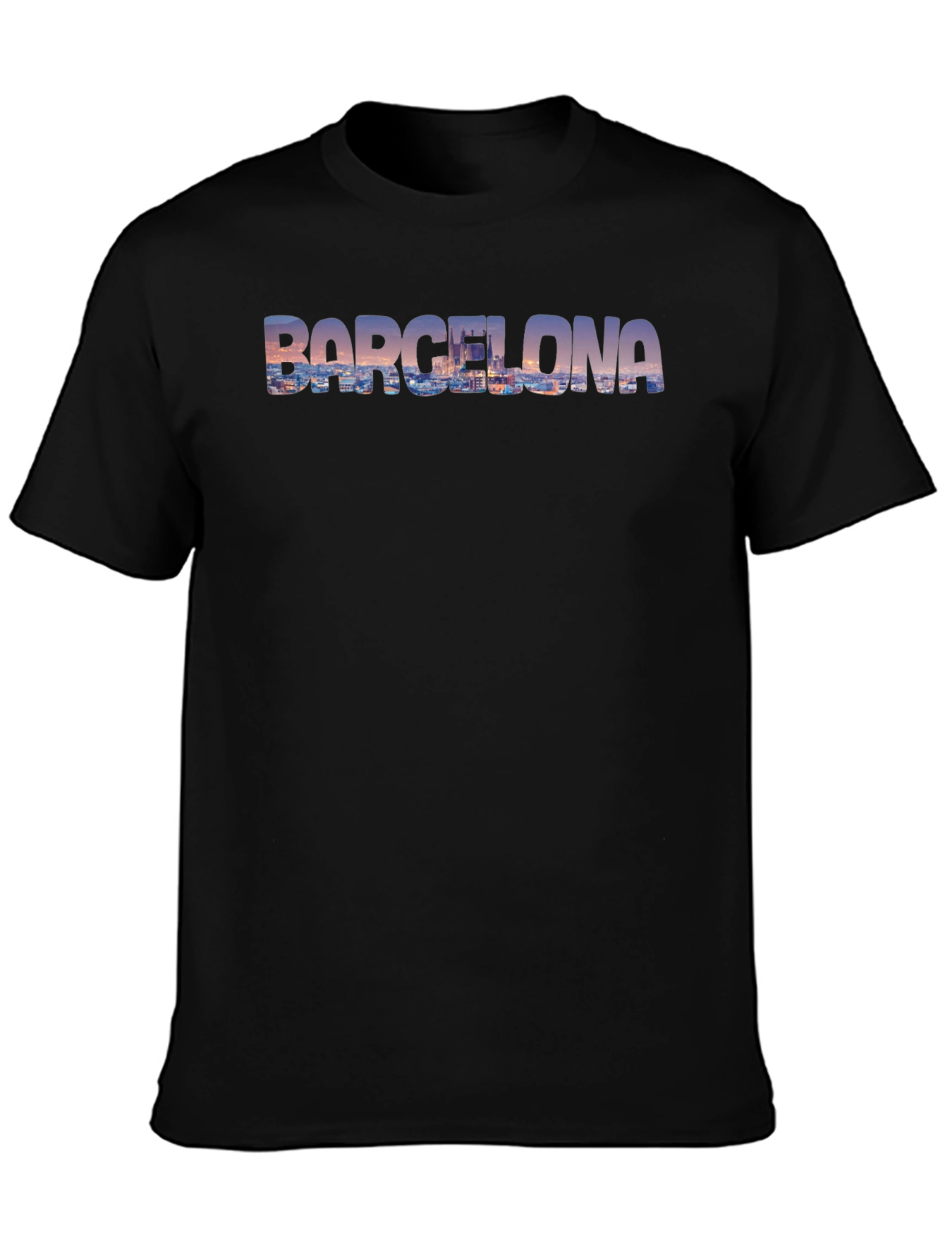 Barcelona Cityscape Mens Graphic Tee