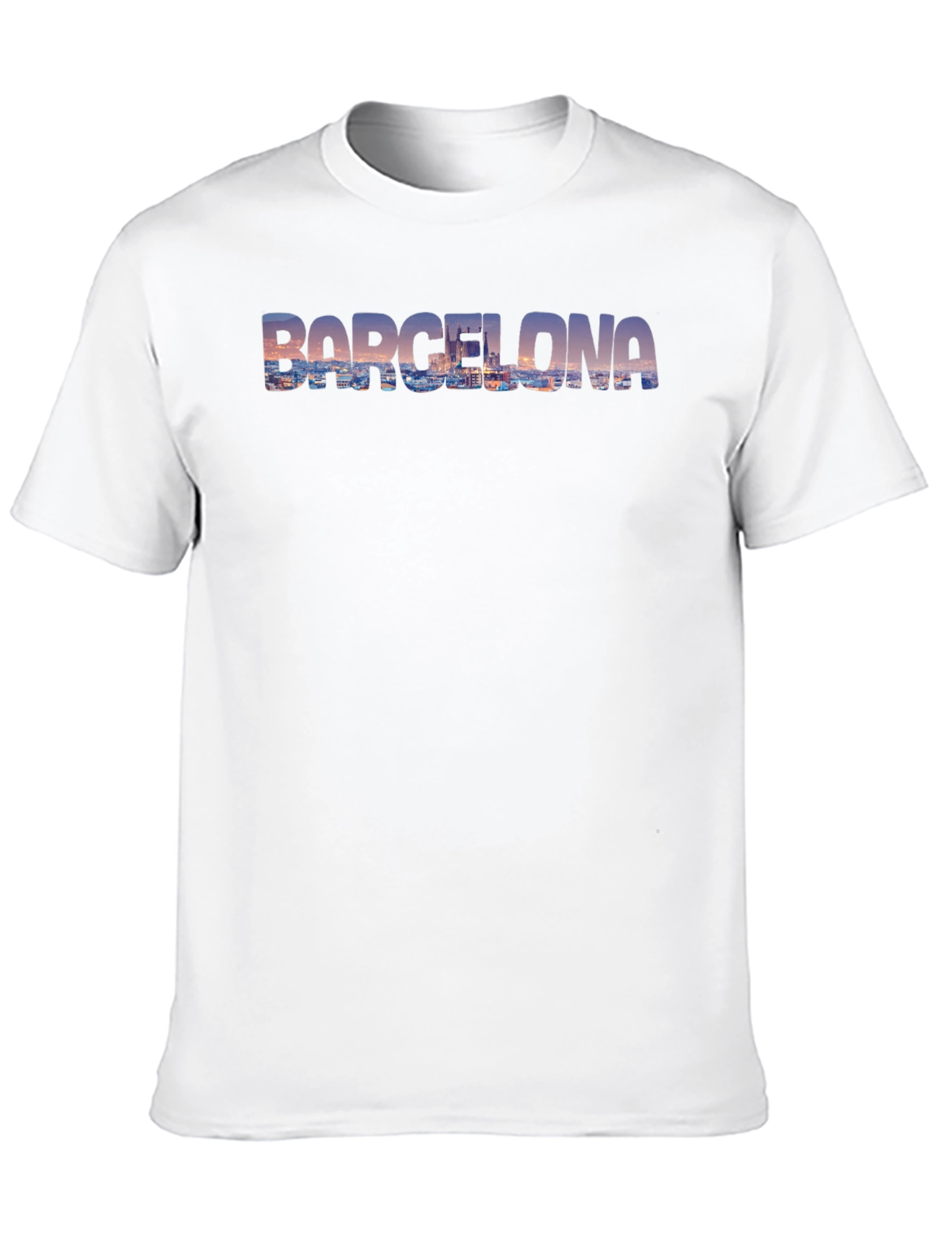 Barcelona Cityscape Mens Graphic Tee