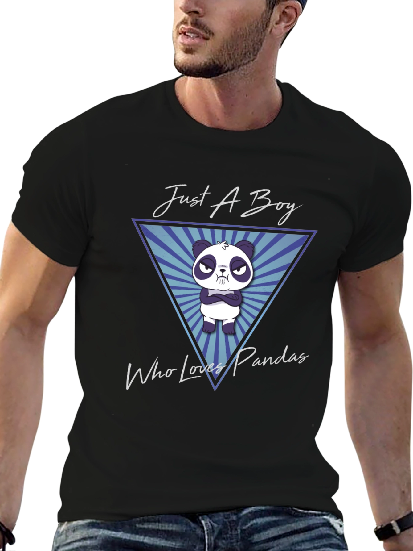 Just A Boy Who Loves Pandas Graphic T-Shirt
