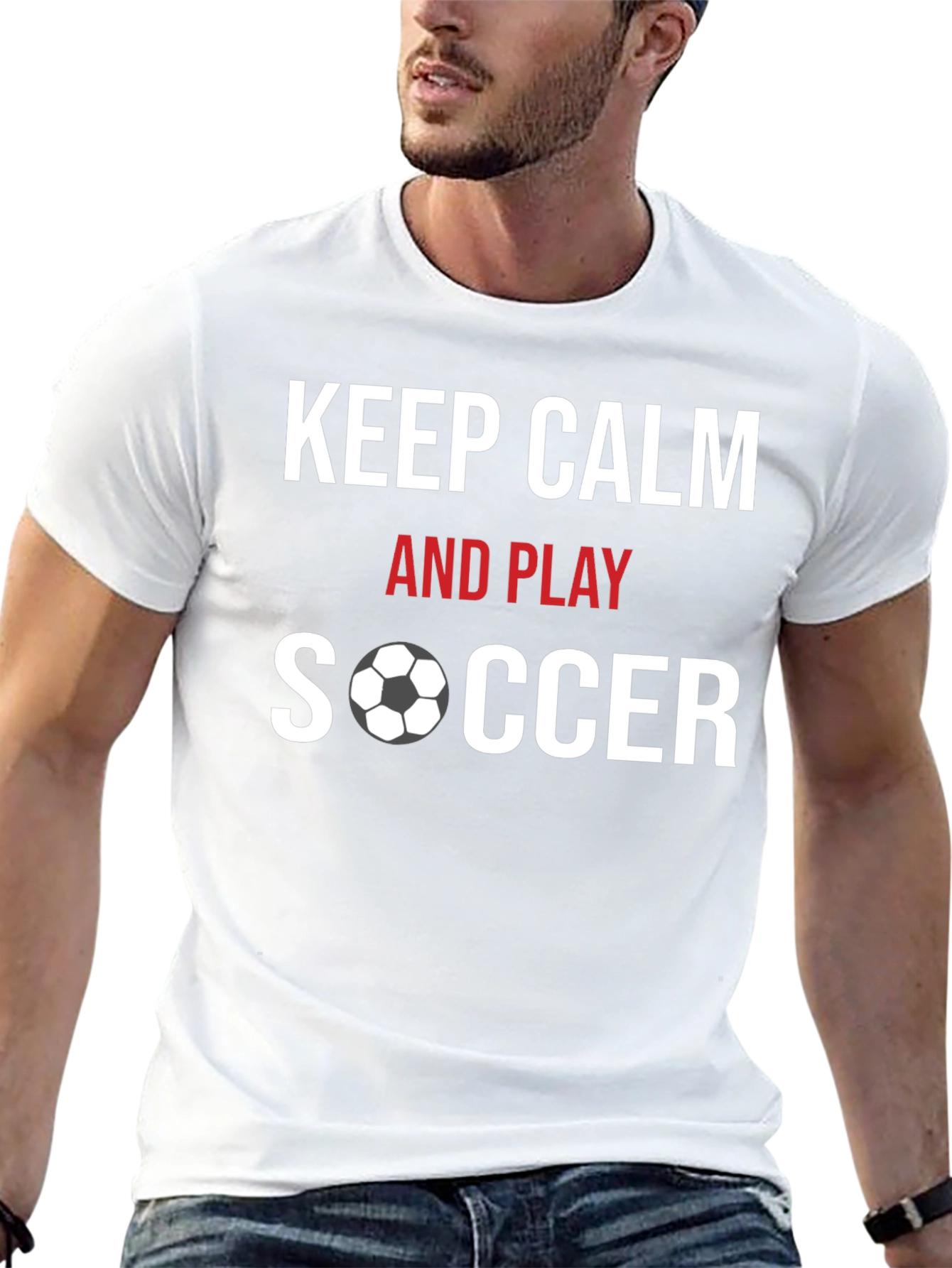 Keep Calm & Play Soccer Graphic T-Shirt