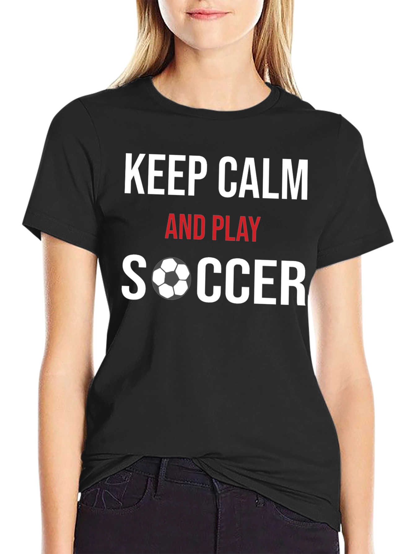 Keep Calm & Play Soccer Graphic T-Shirt