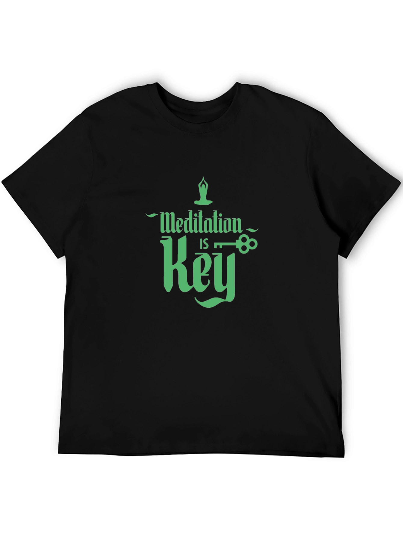Meditation is Key Graphic T-Shirt - Black
