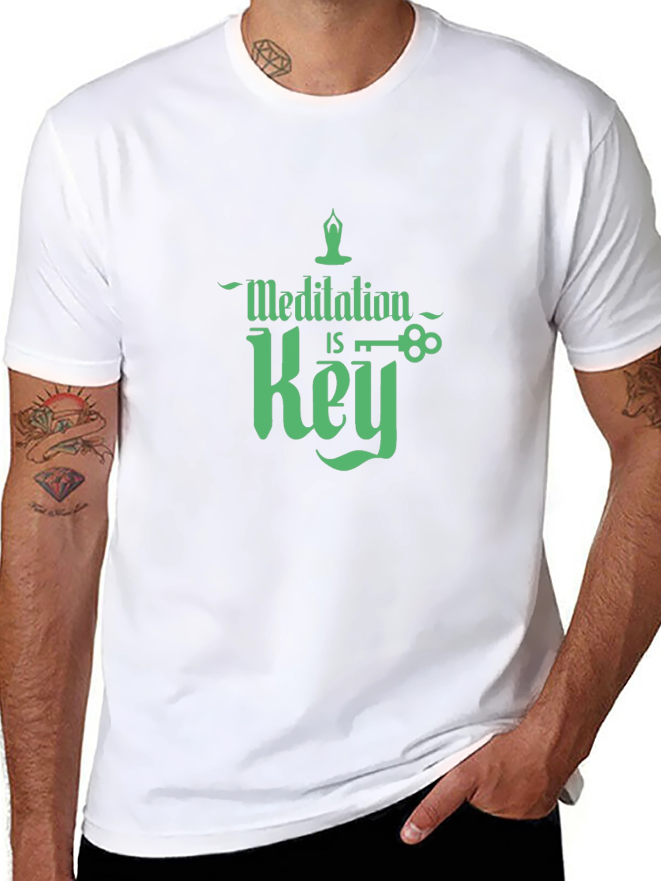 Meditation is Key Graphic T-Shirt - Black