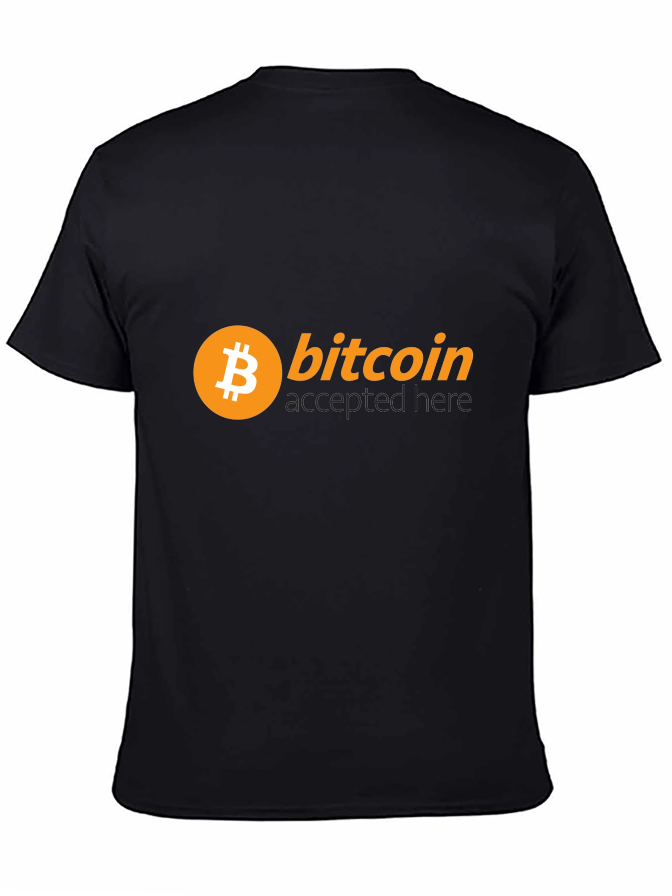 Bitcoin Accepted Here Black T-Shirt - Crypto Currency Tee