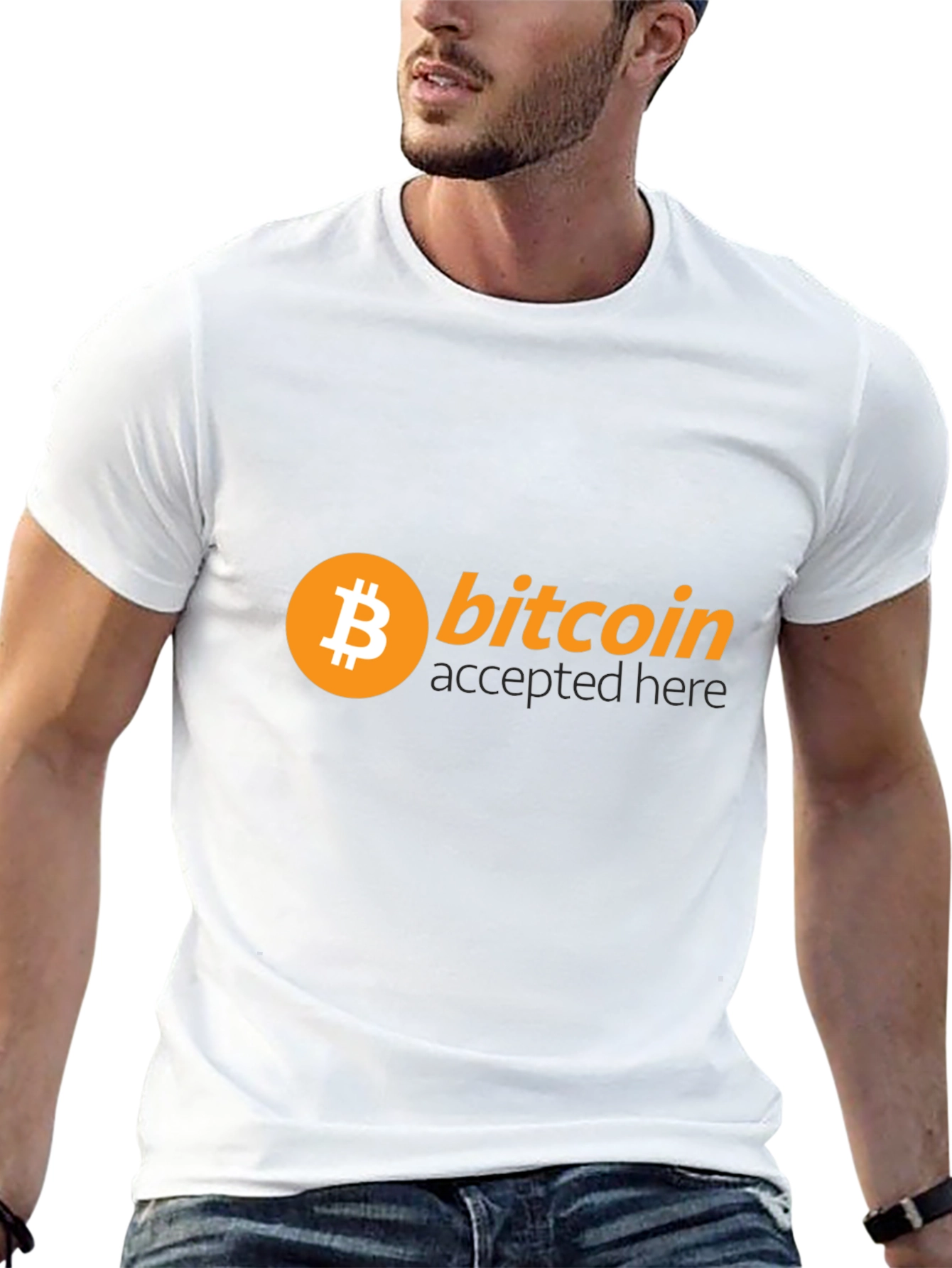 Bitcoin Accepted Here Black T-Shirt - Crypto Currency Tee
